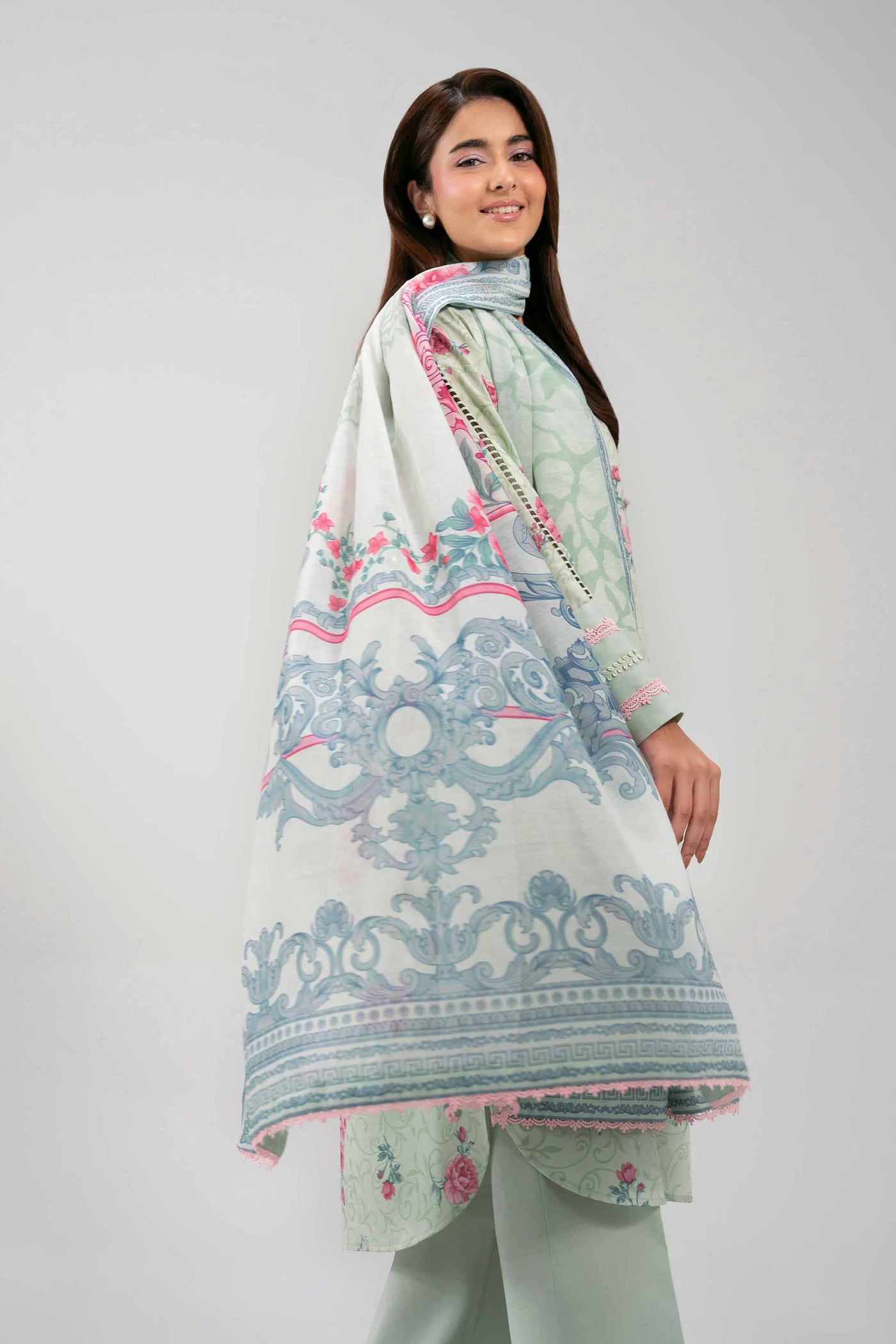 3 Piece Unstitched Embroidered Lawn Suit