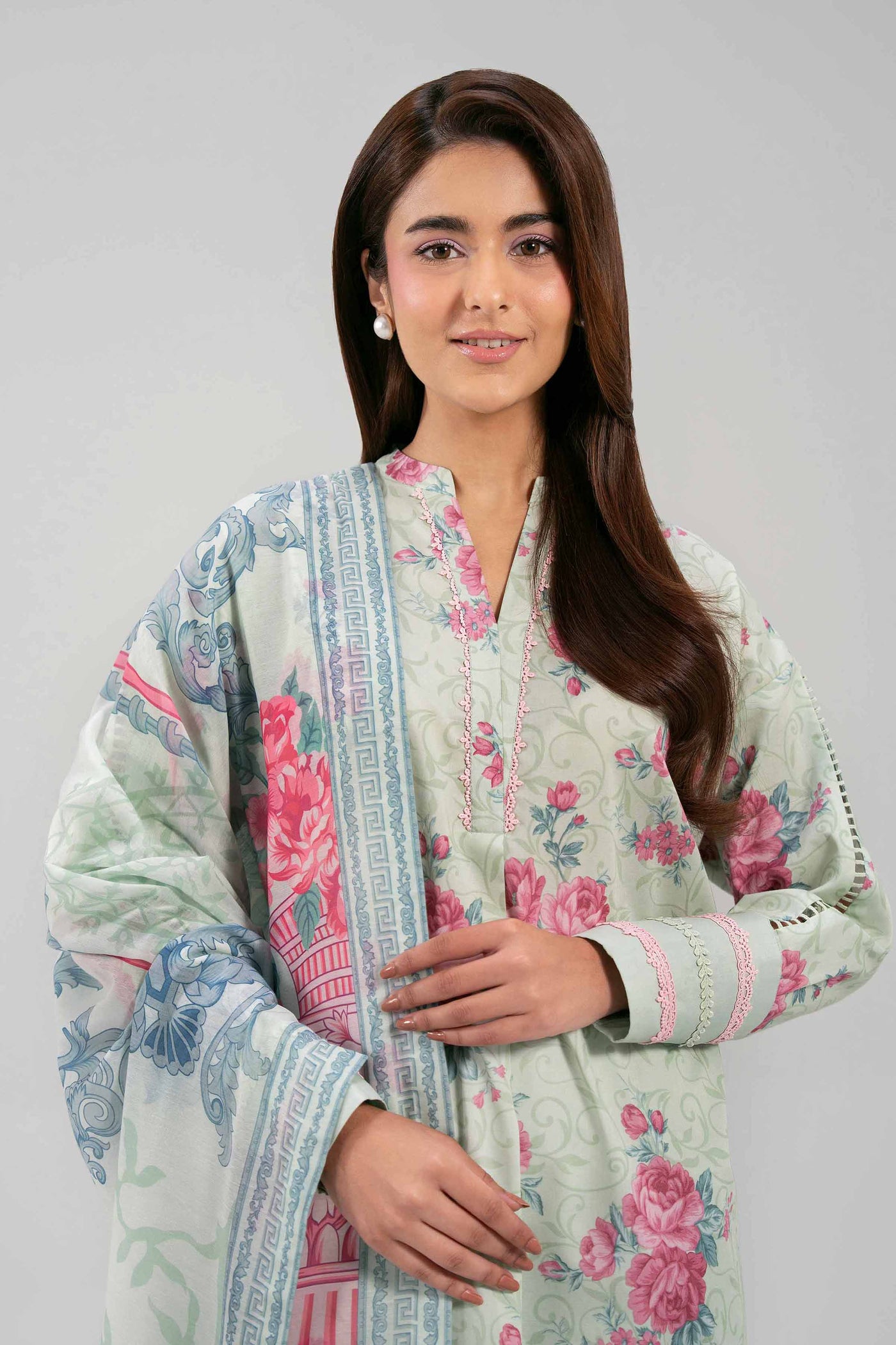 3 Piece Unstitched Embroidered Lawn Suit
