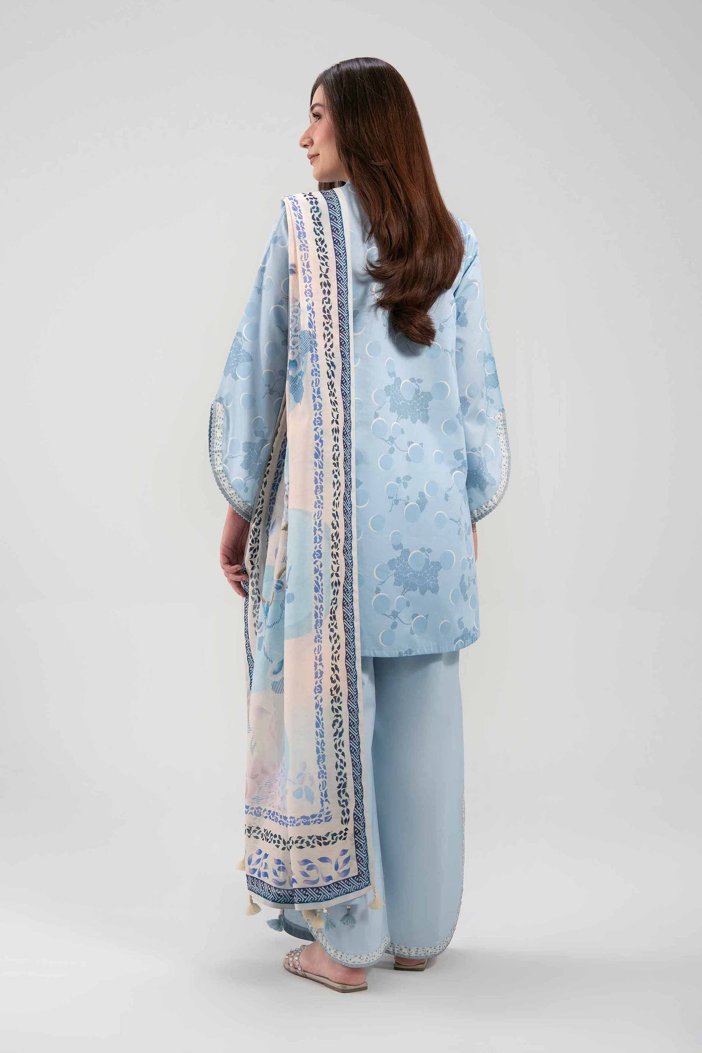 3 Piece Unstitched Embroidered Chiffon Suit