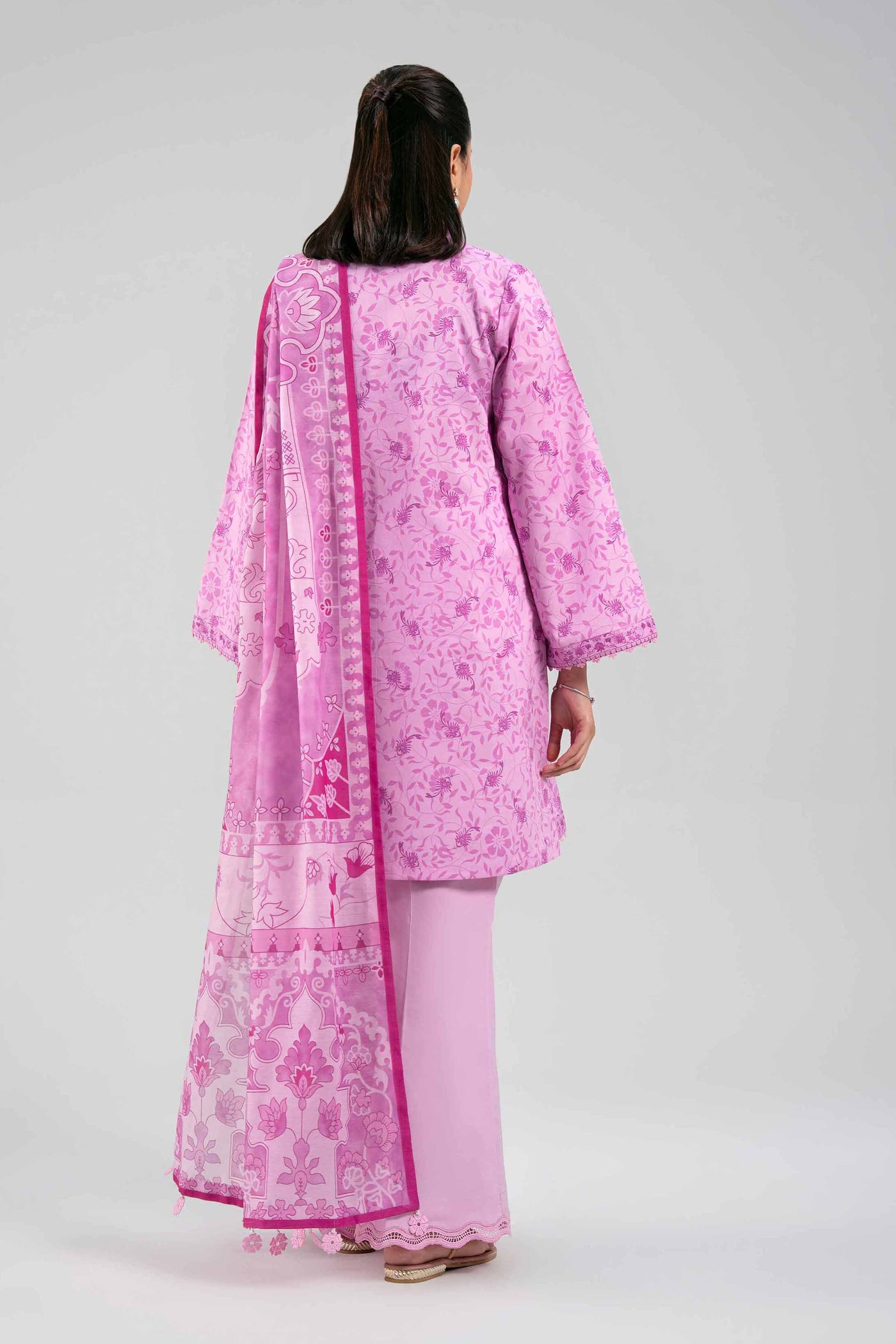 3 Piece Unstitched Embroidered Chiffon Suit