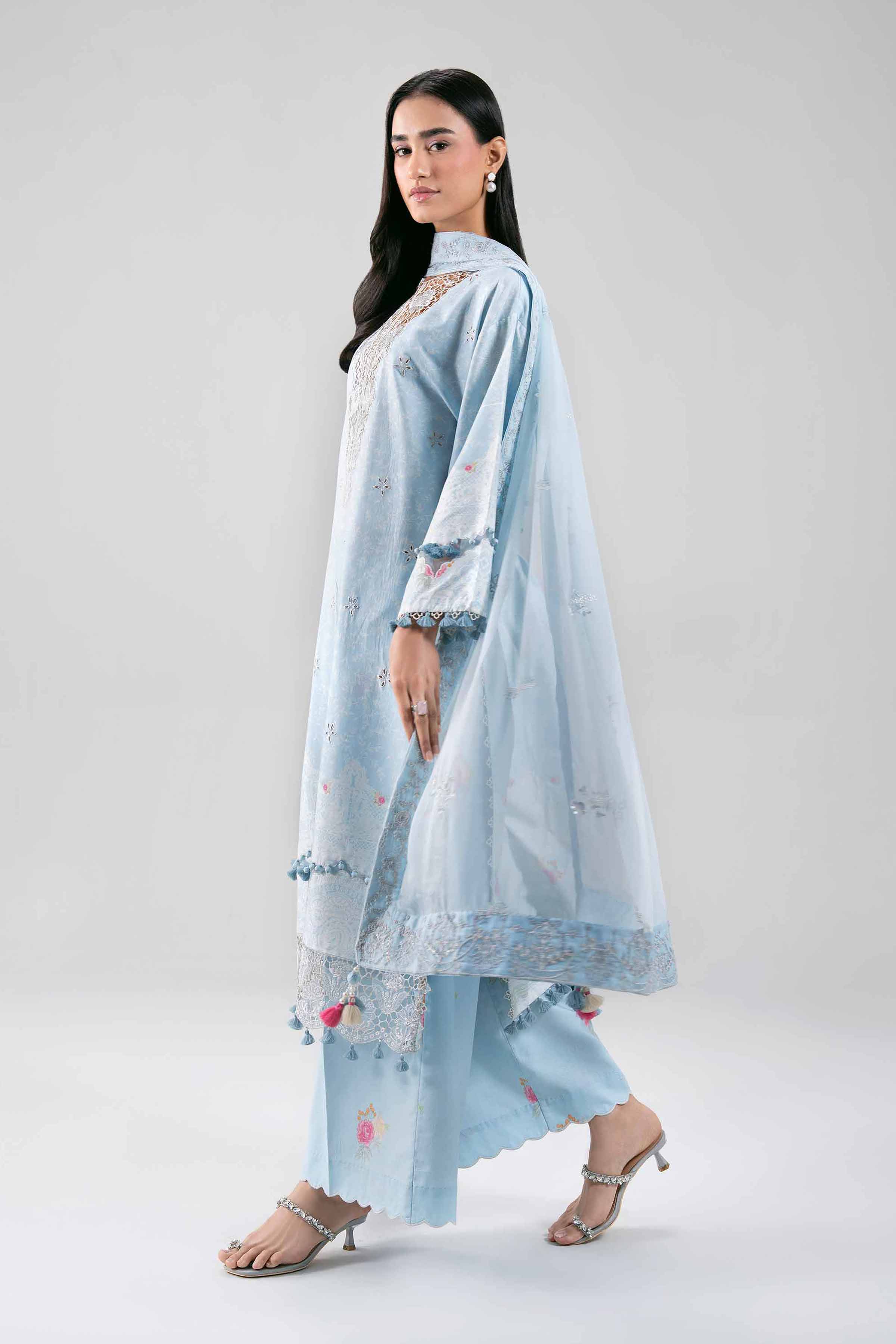 3 Piece - Digital Printed Embroidered Suit - 42601387