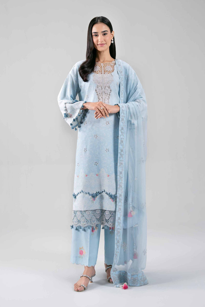 3 Piece - Digital Printed Embroidered Suit - 42601387