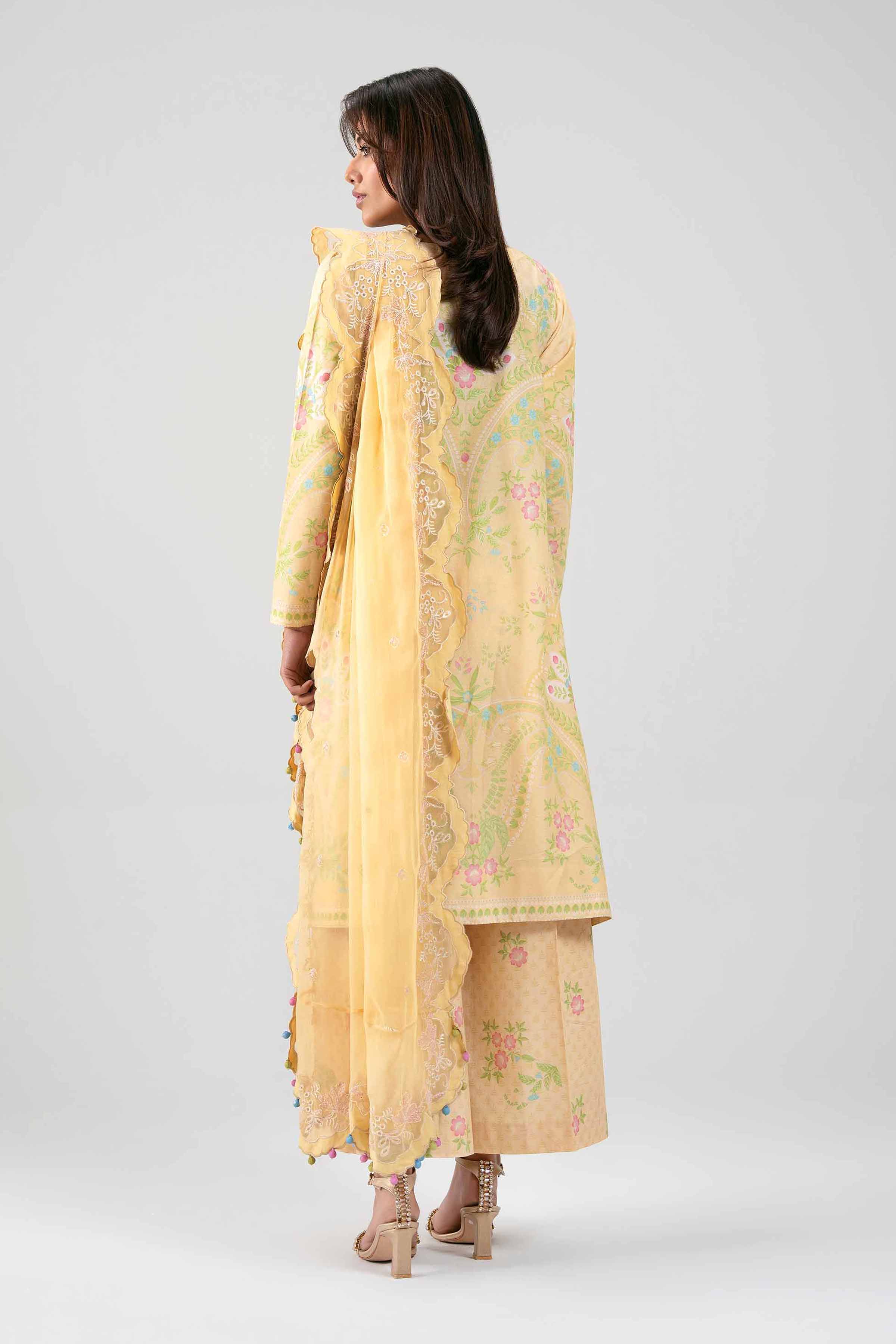 3 Piece - Digital Printed Embroidered Suit - 42601388