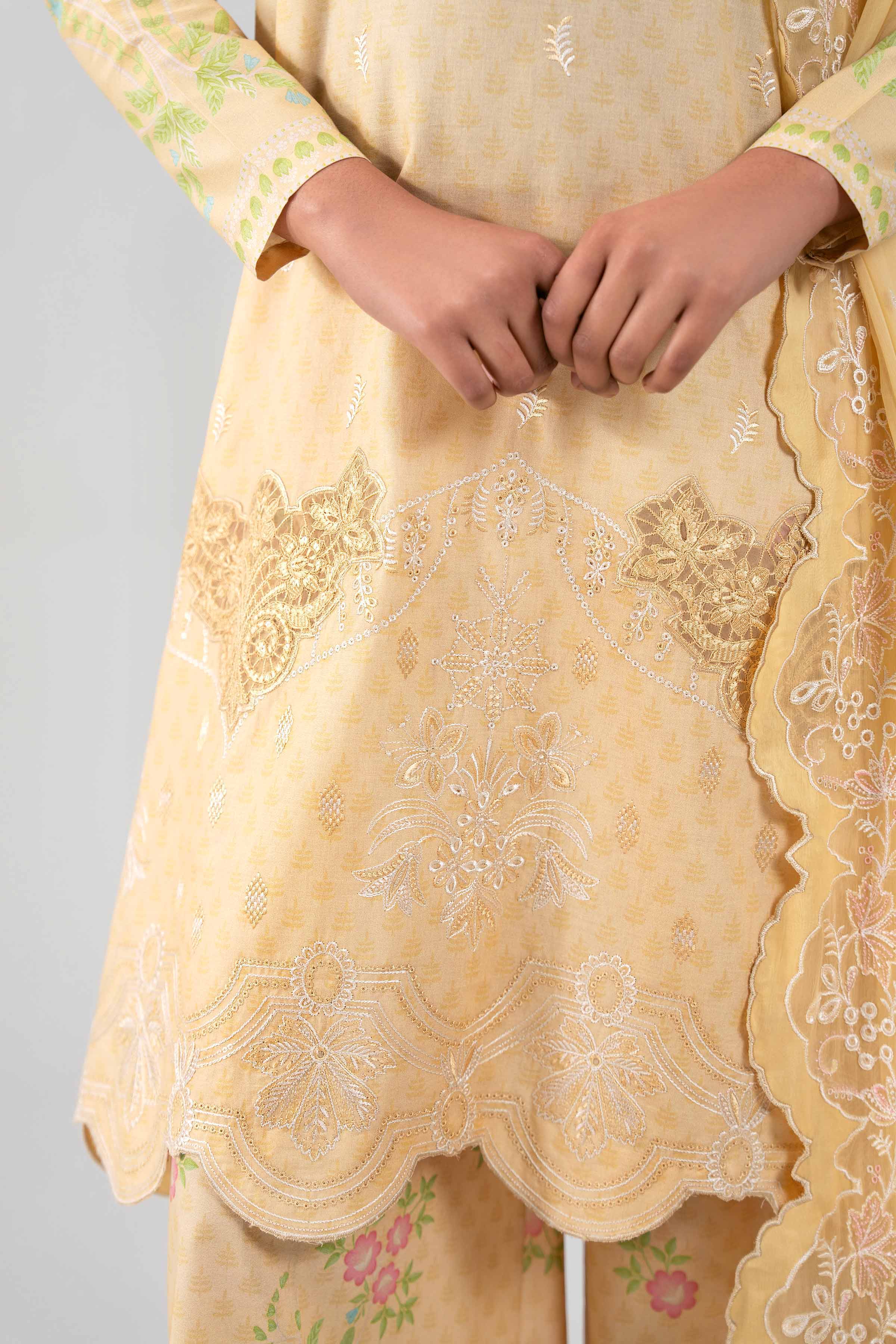 3 Piece - Digital Printed Embroidered Suit - 42601388