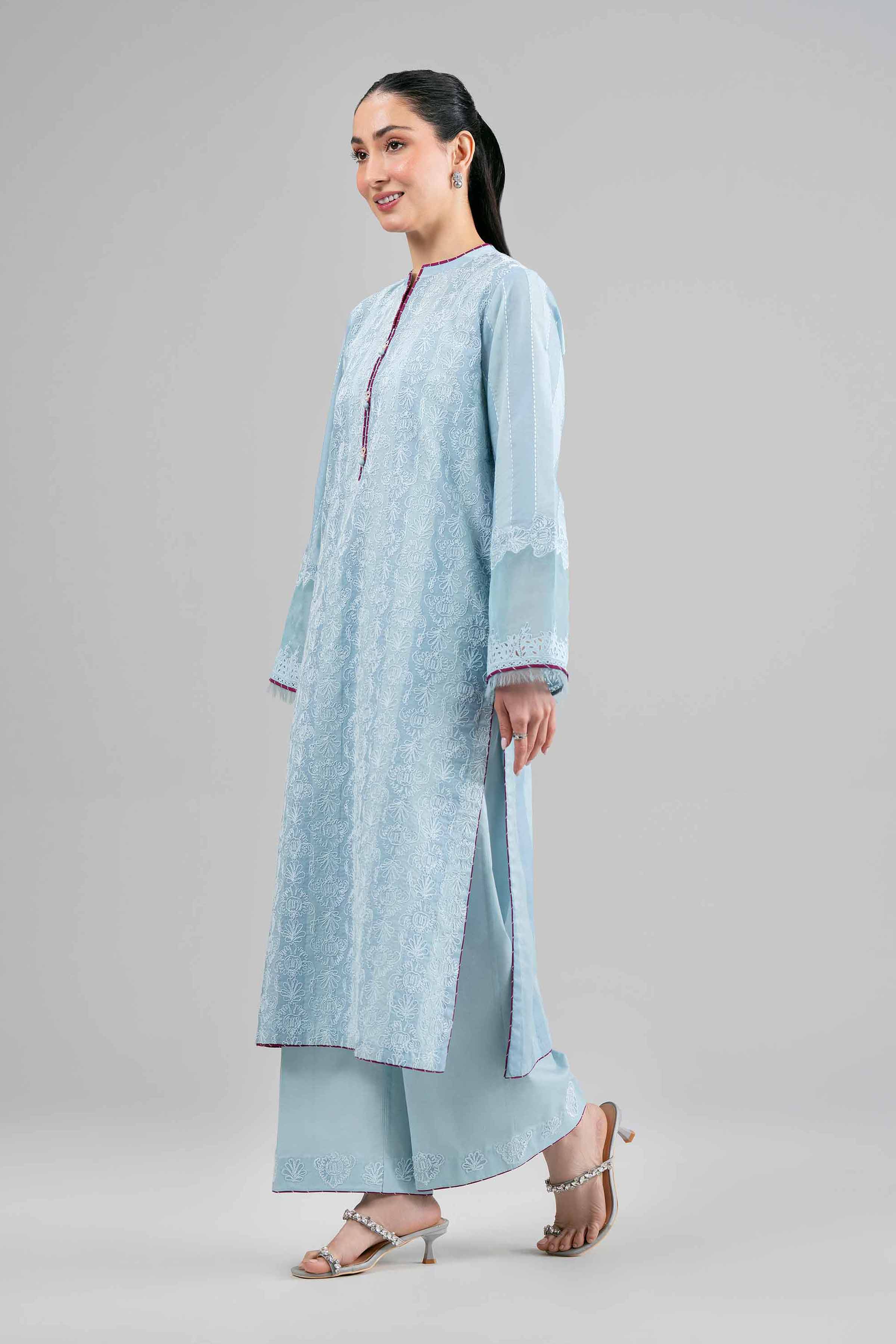 3 Piece Embroidered Cotton Net Suit