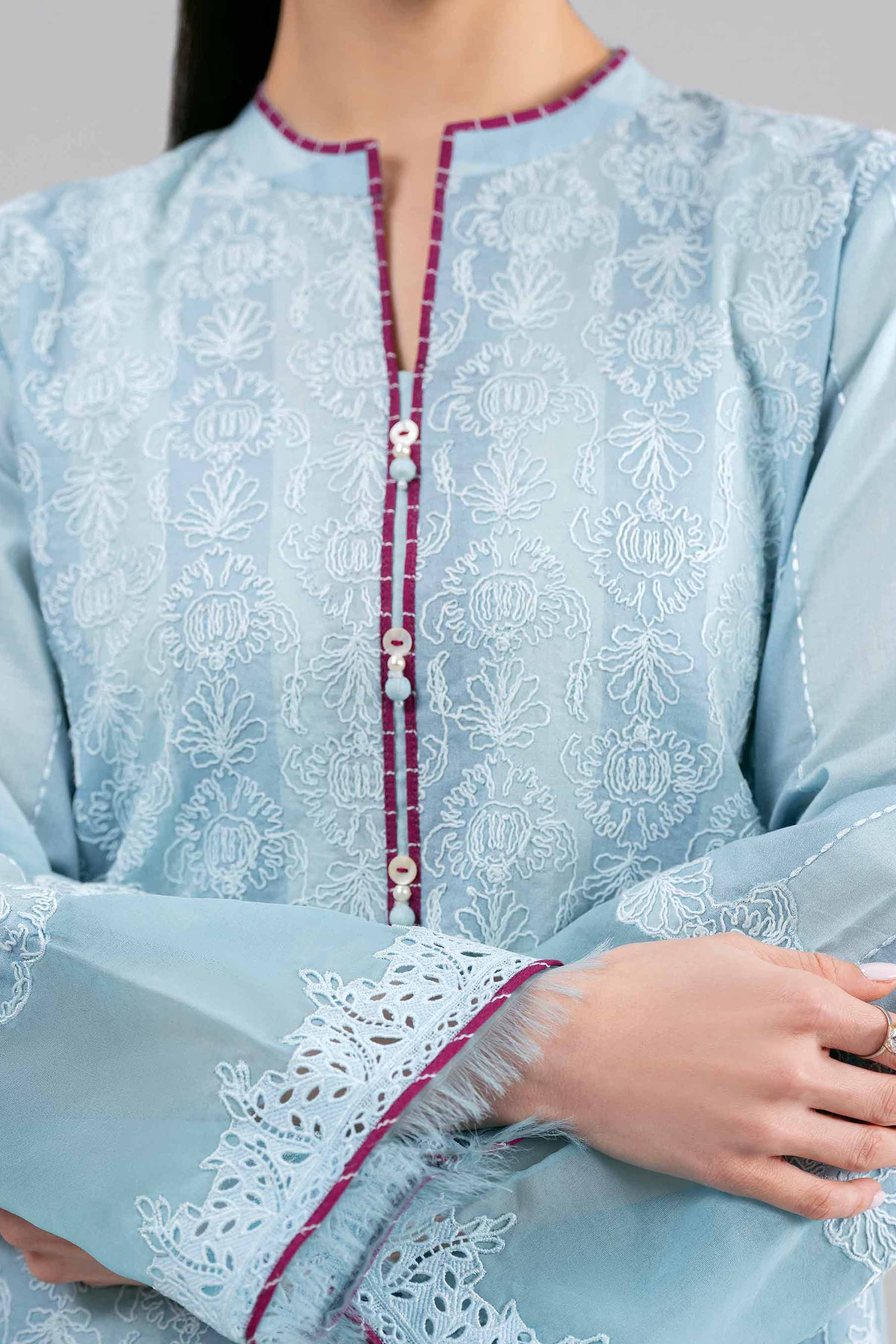3 Piece Embroidered Cotton Net Suit
