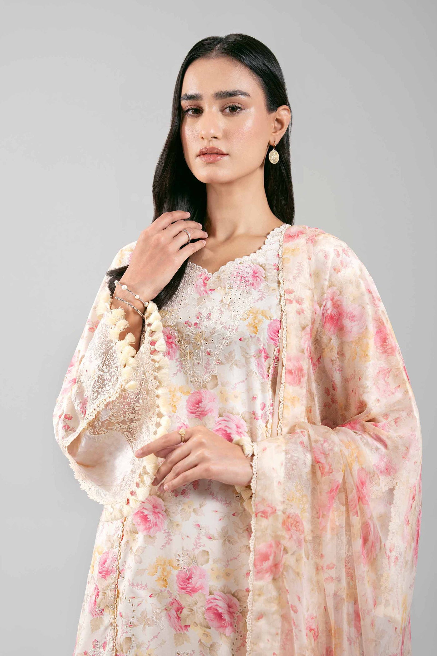 2 Piece Embroidered Dobby Lawn Suit