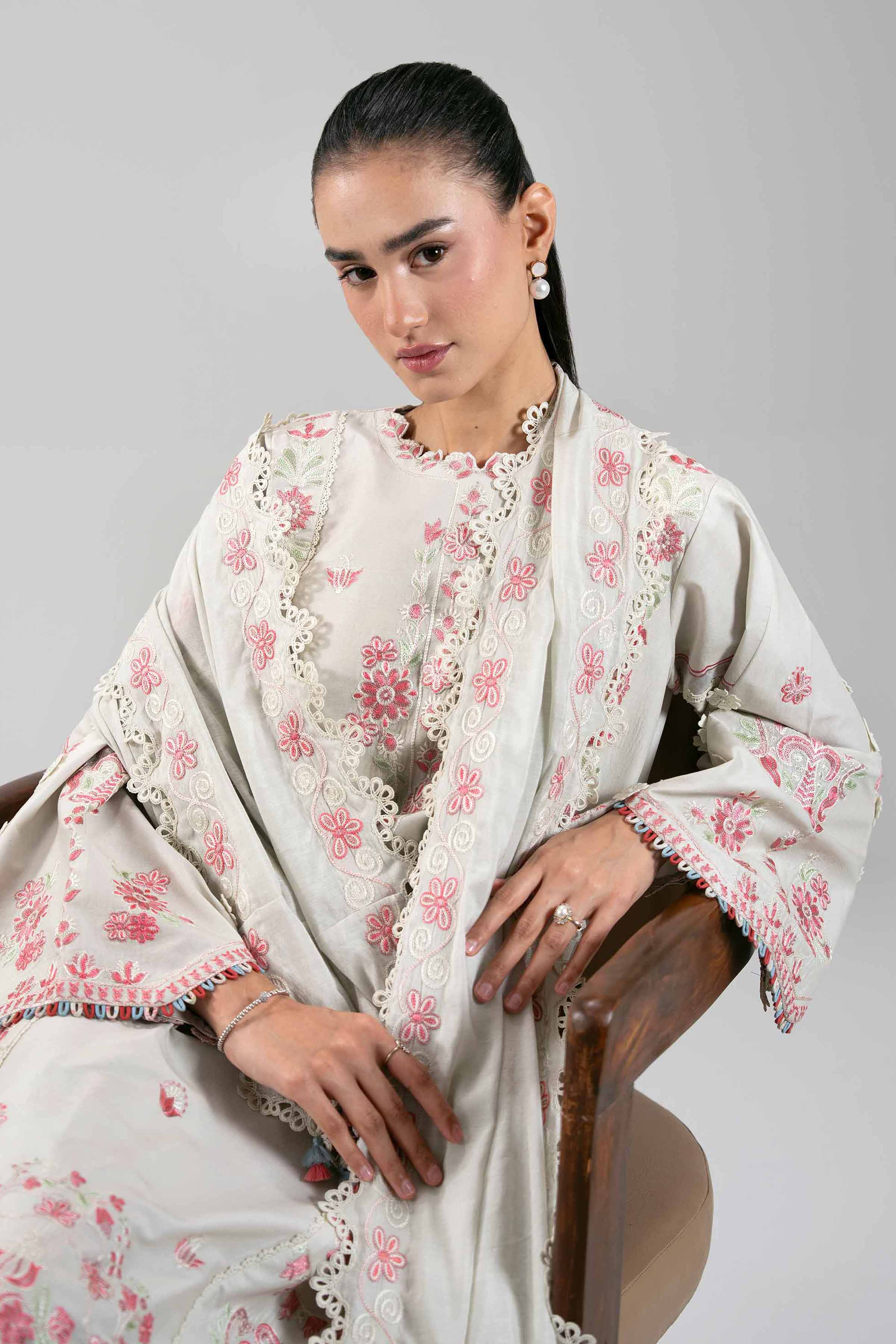 3 Piece - Digital Printed Embroidered Suit - 42601400