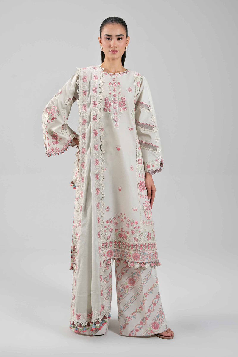 3 Piece - Digital Printed Embroidered Suit - 42601400