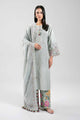 3 Piece Embroidered Raw Silk Suit