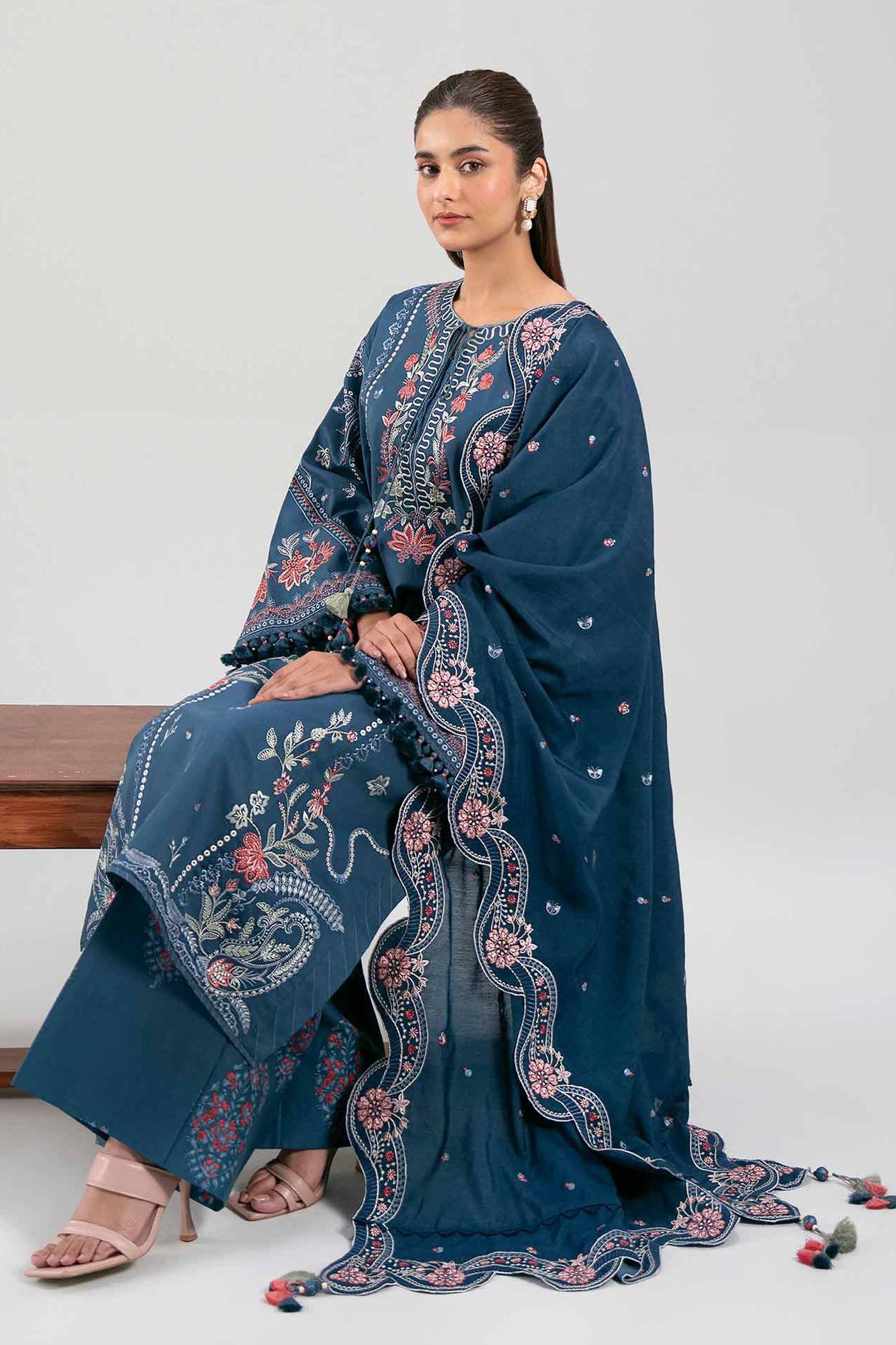 Embroidered Chiffon Saree