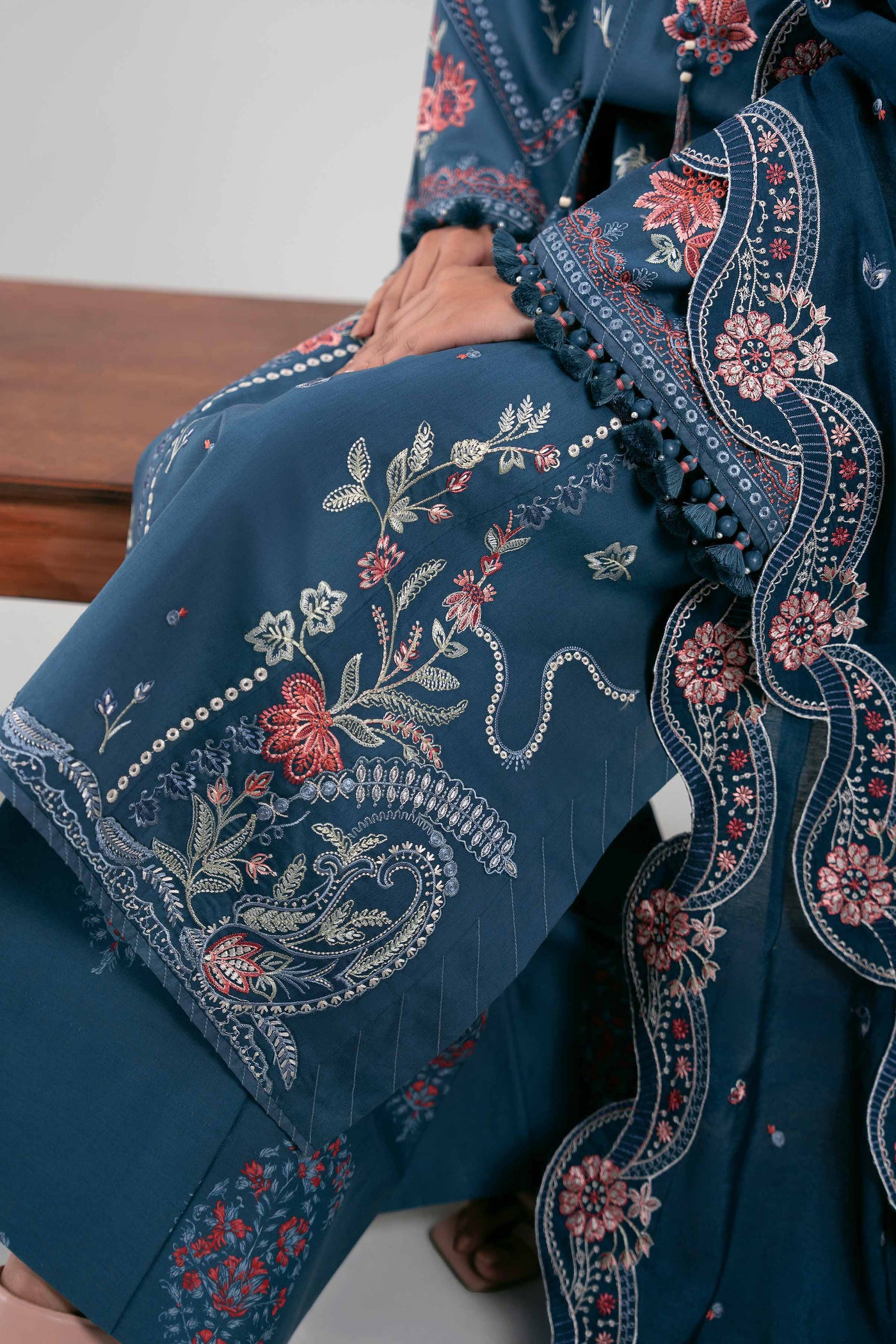 Embroidered Chiffon Saree