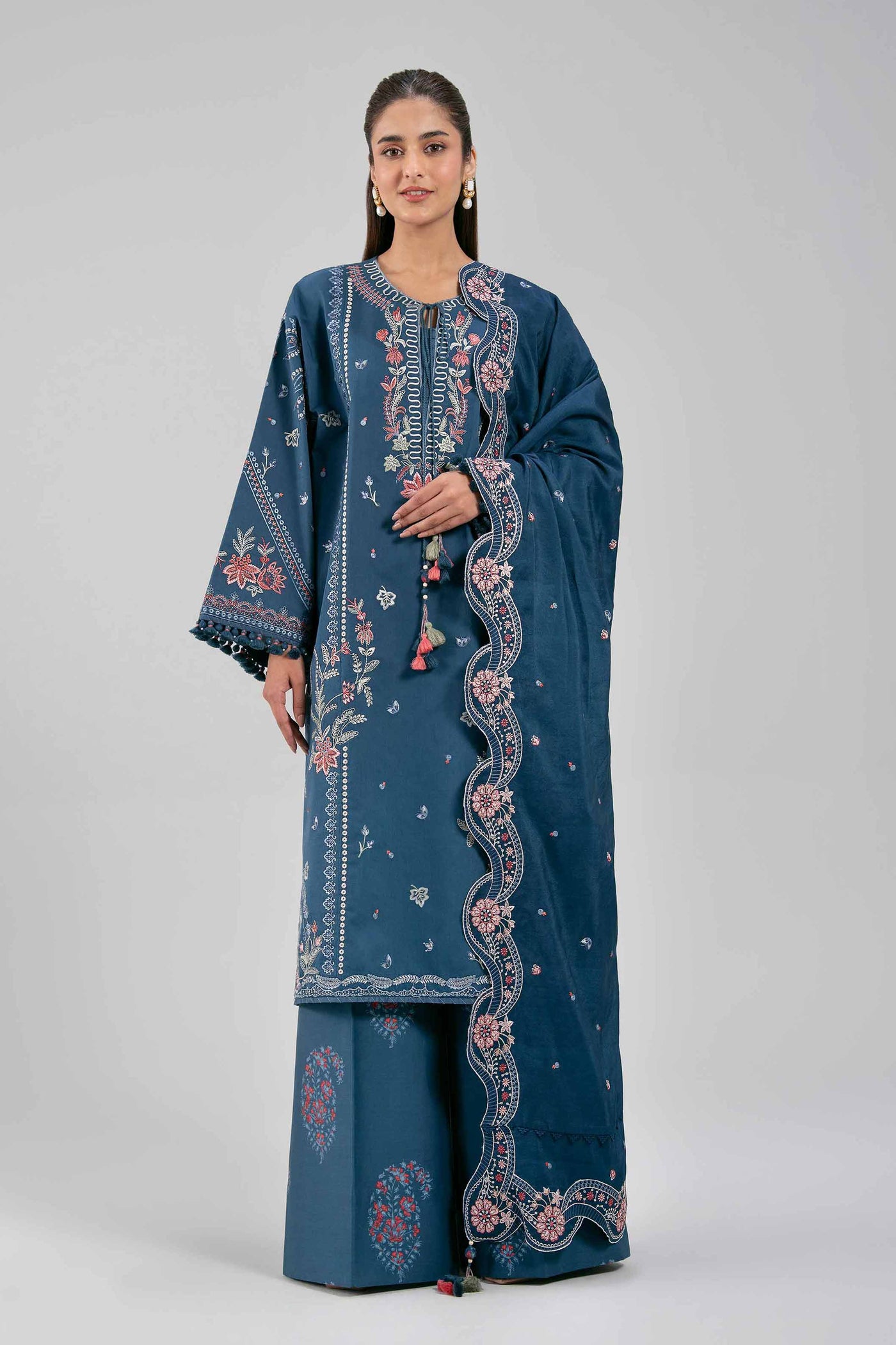 Embroidered Chiffon Saree