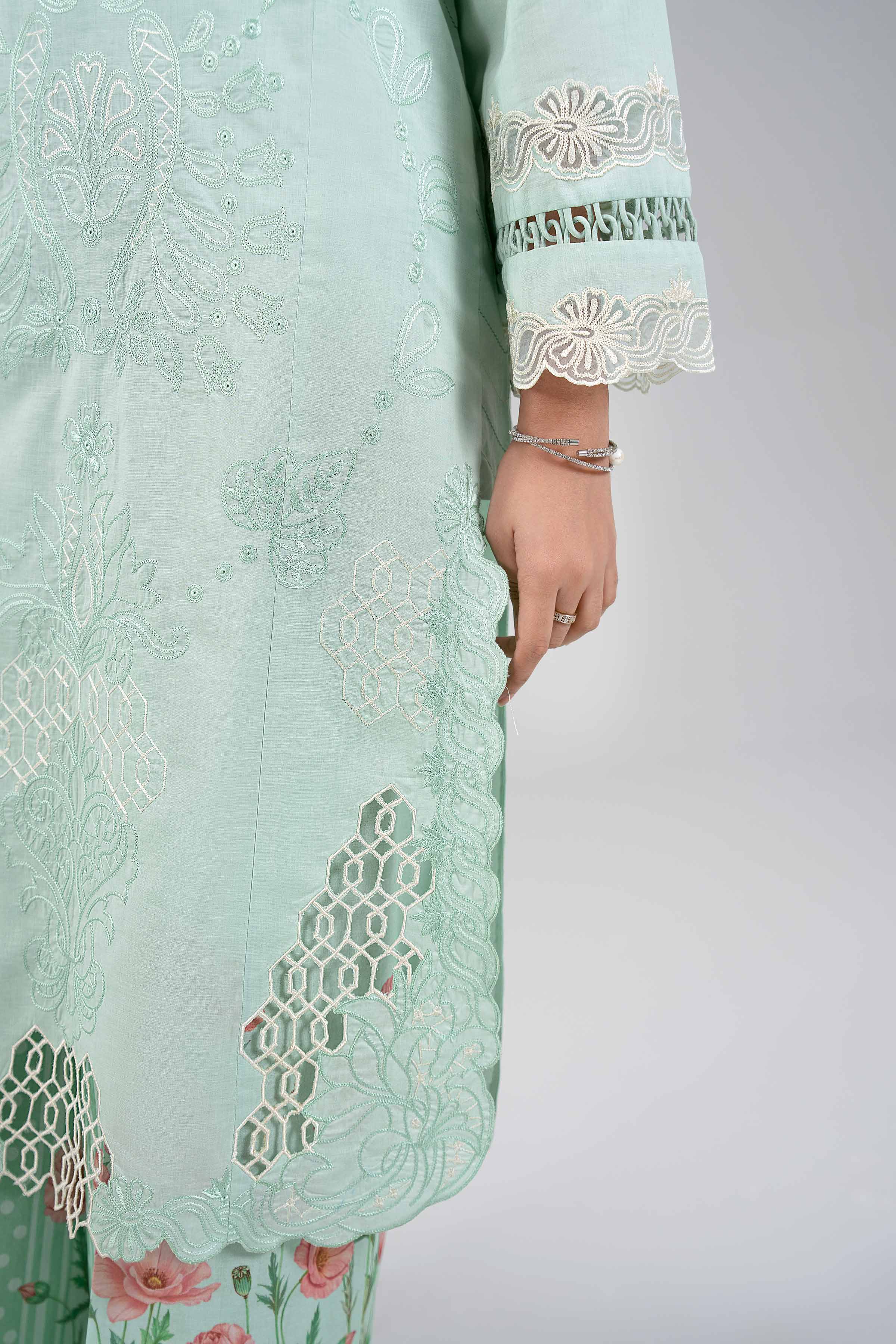2 Piece - Digital Printed Embroidered Suit - 42601414