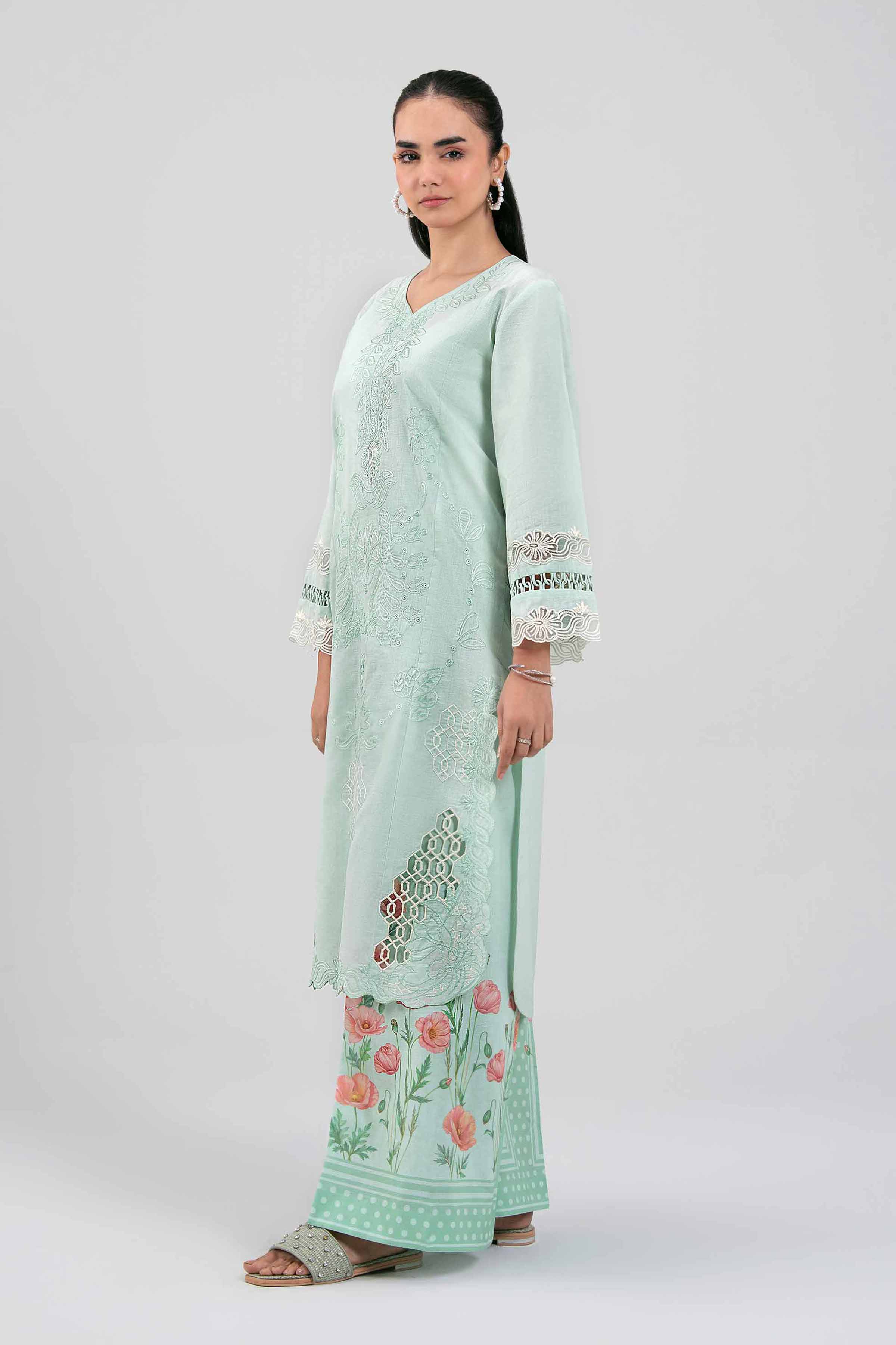 2 Piece - Digital Printed Embroidered Suit - 42601414