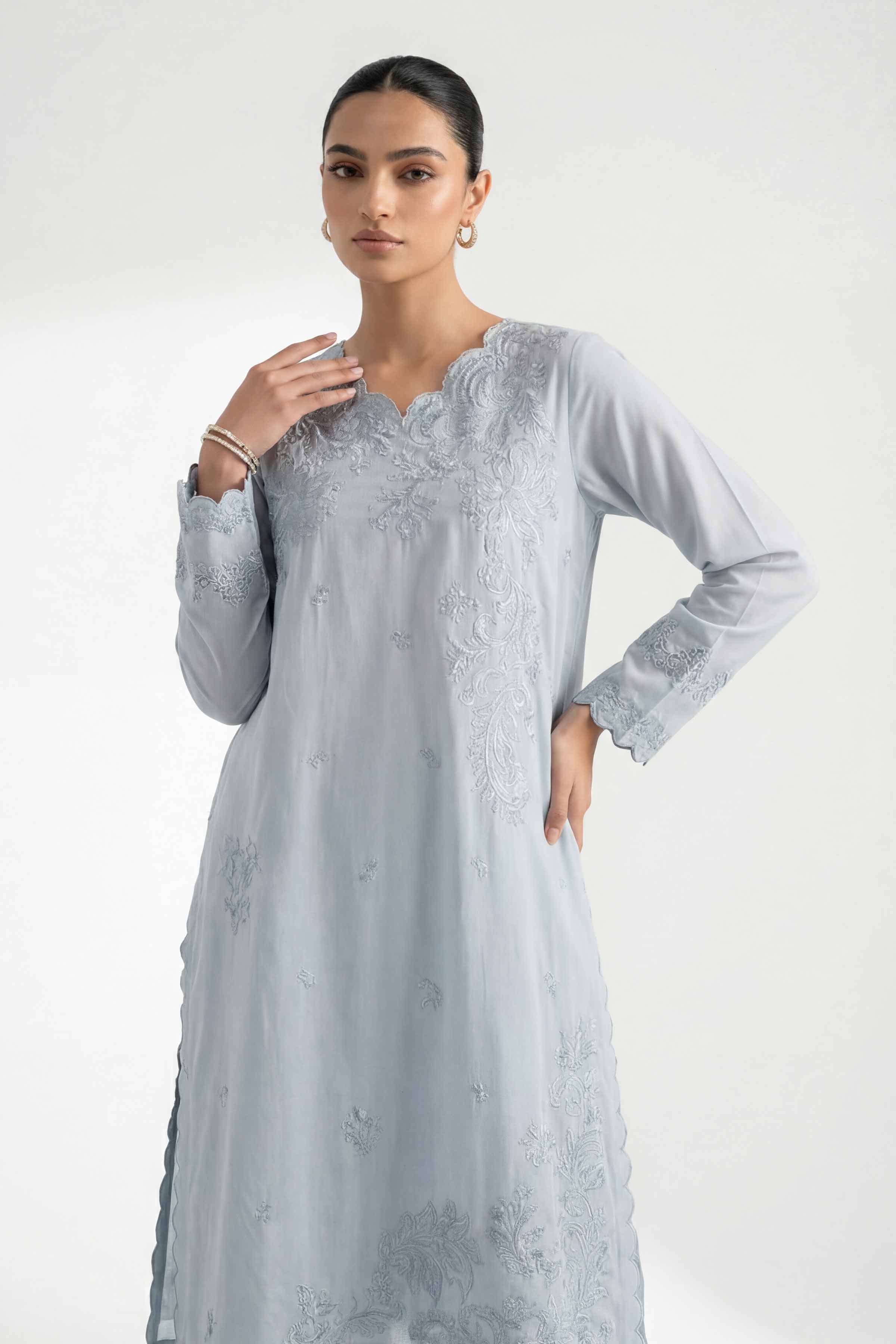 2 Piece - Digital Printed Embroidered Suit - 42601419