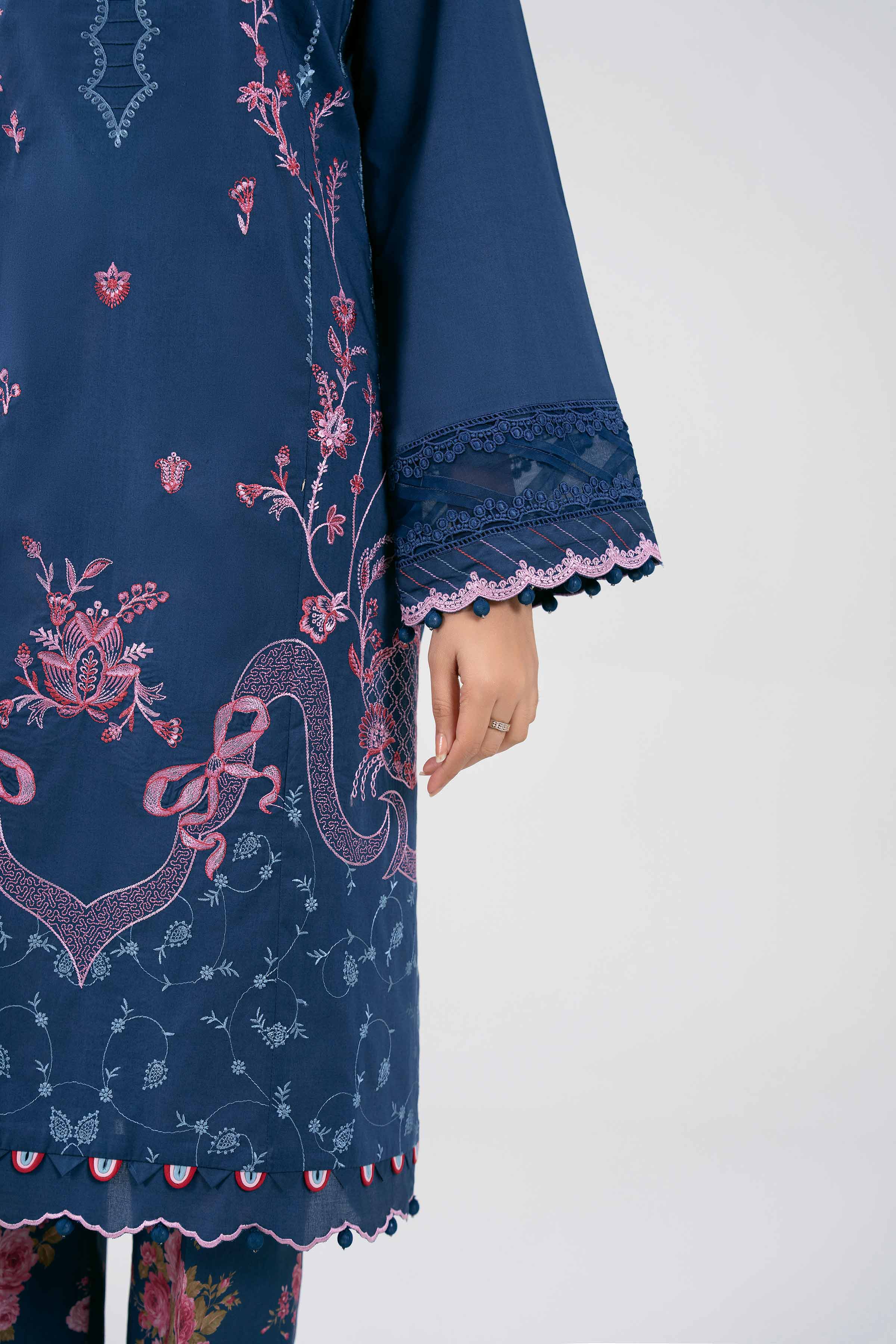 2 Piece - Digital Printed Embroidered Suit - 42601422