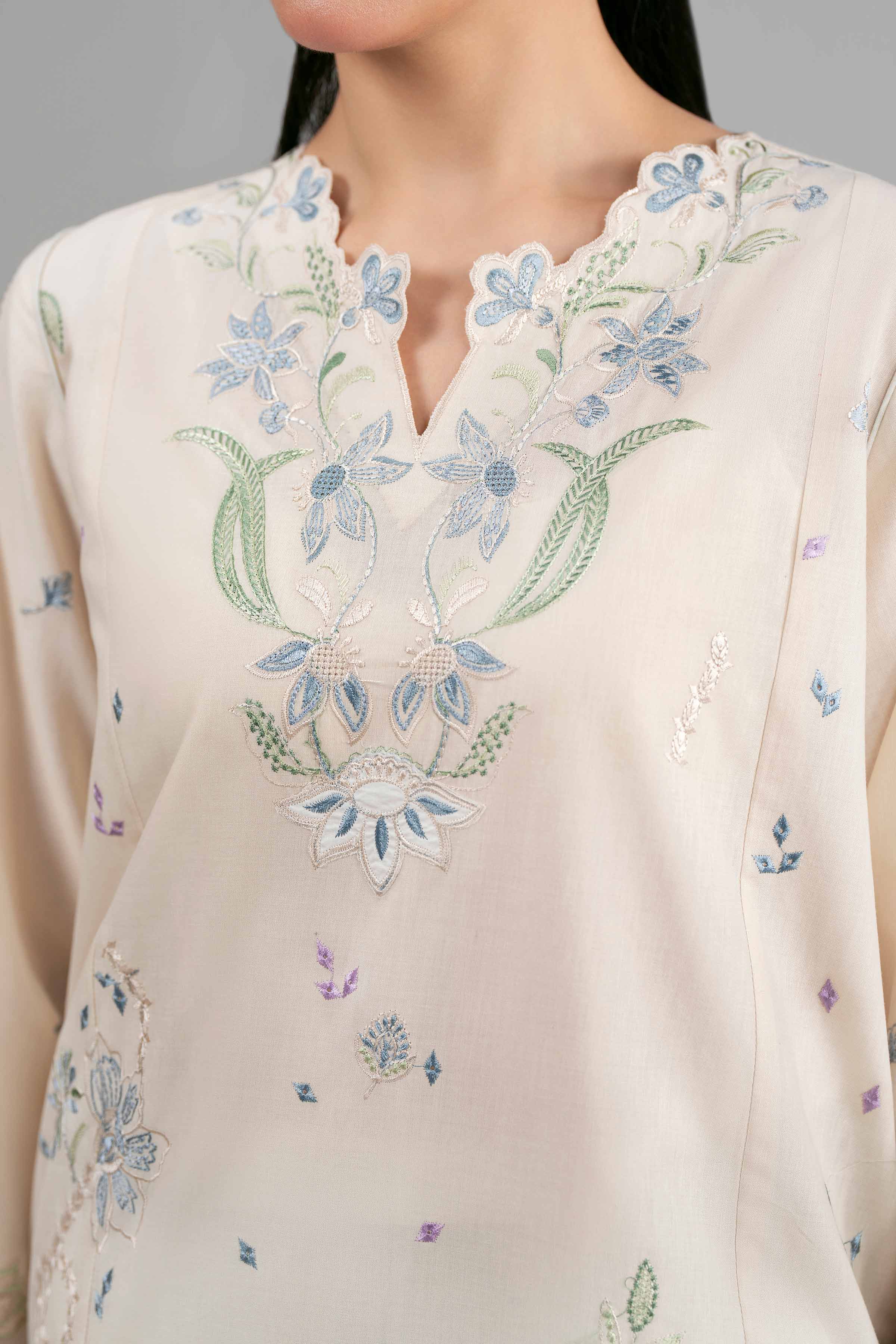 2 Piece - Digital Printed Embroidered Suit - 42601423