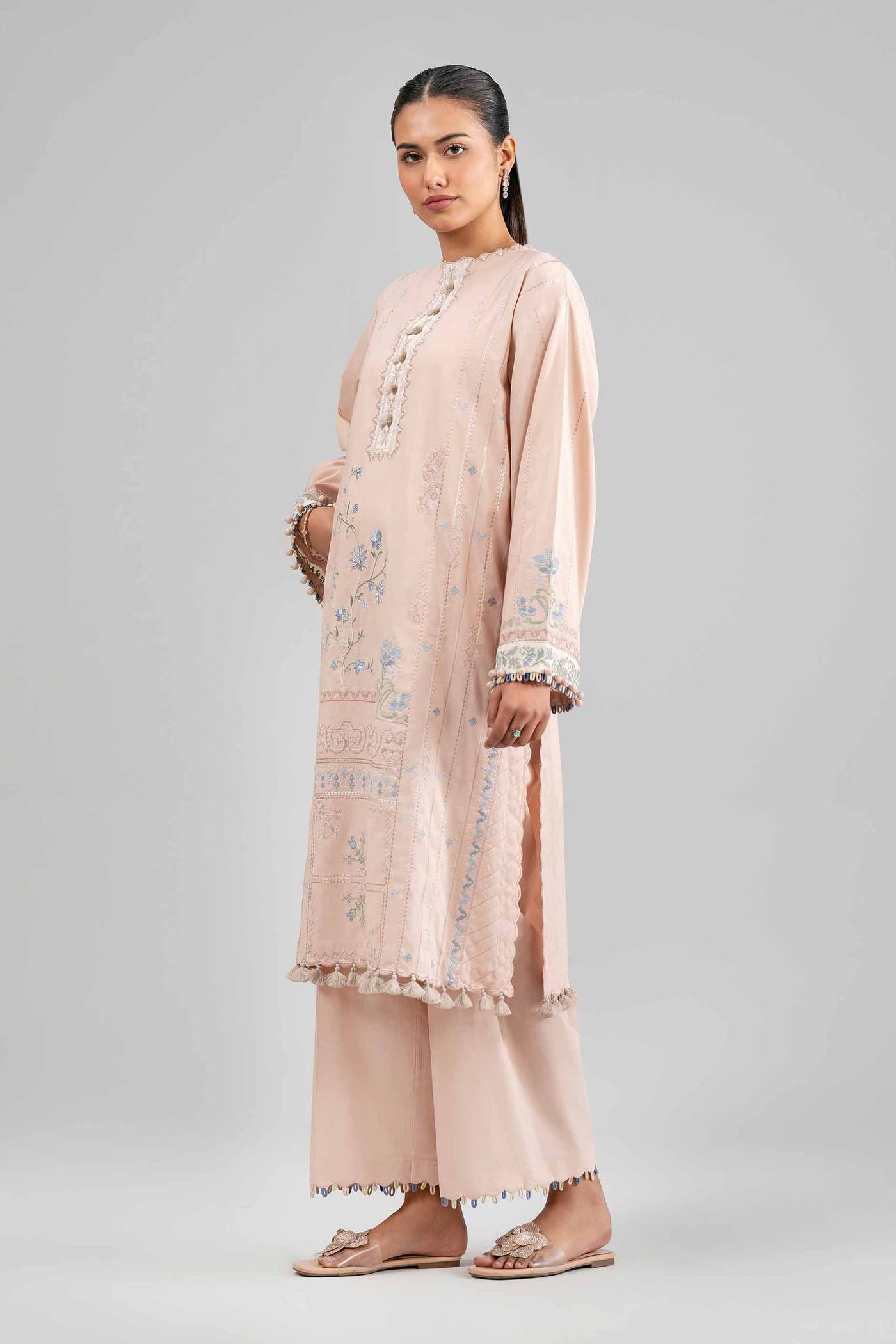 3 Piece Embroidered Dobby Lawn Suit