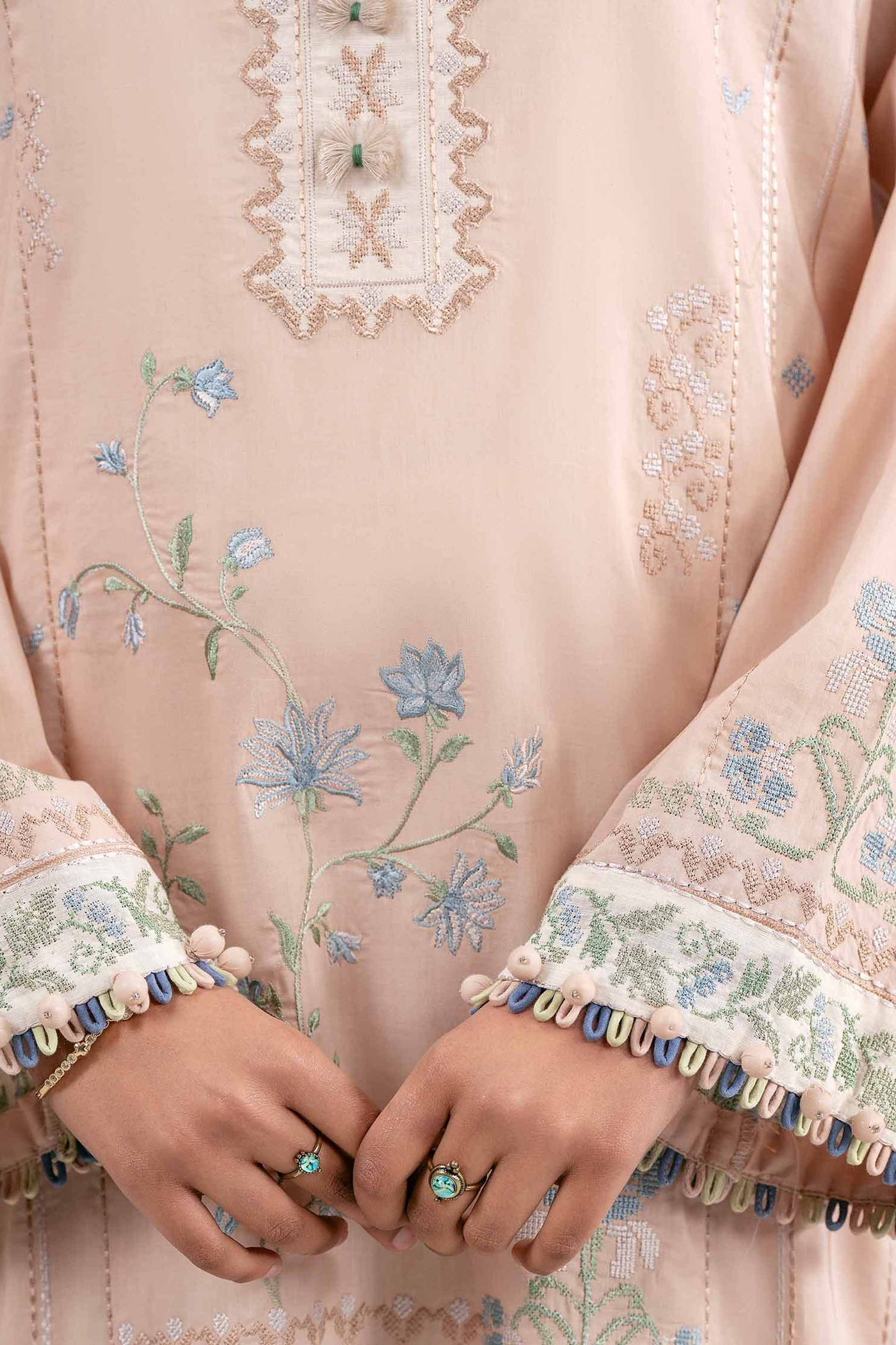 3 Piece Embroidered Dobby Lawn Suit