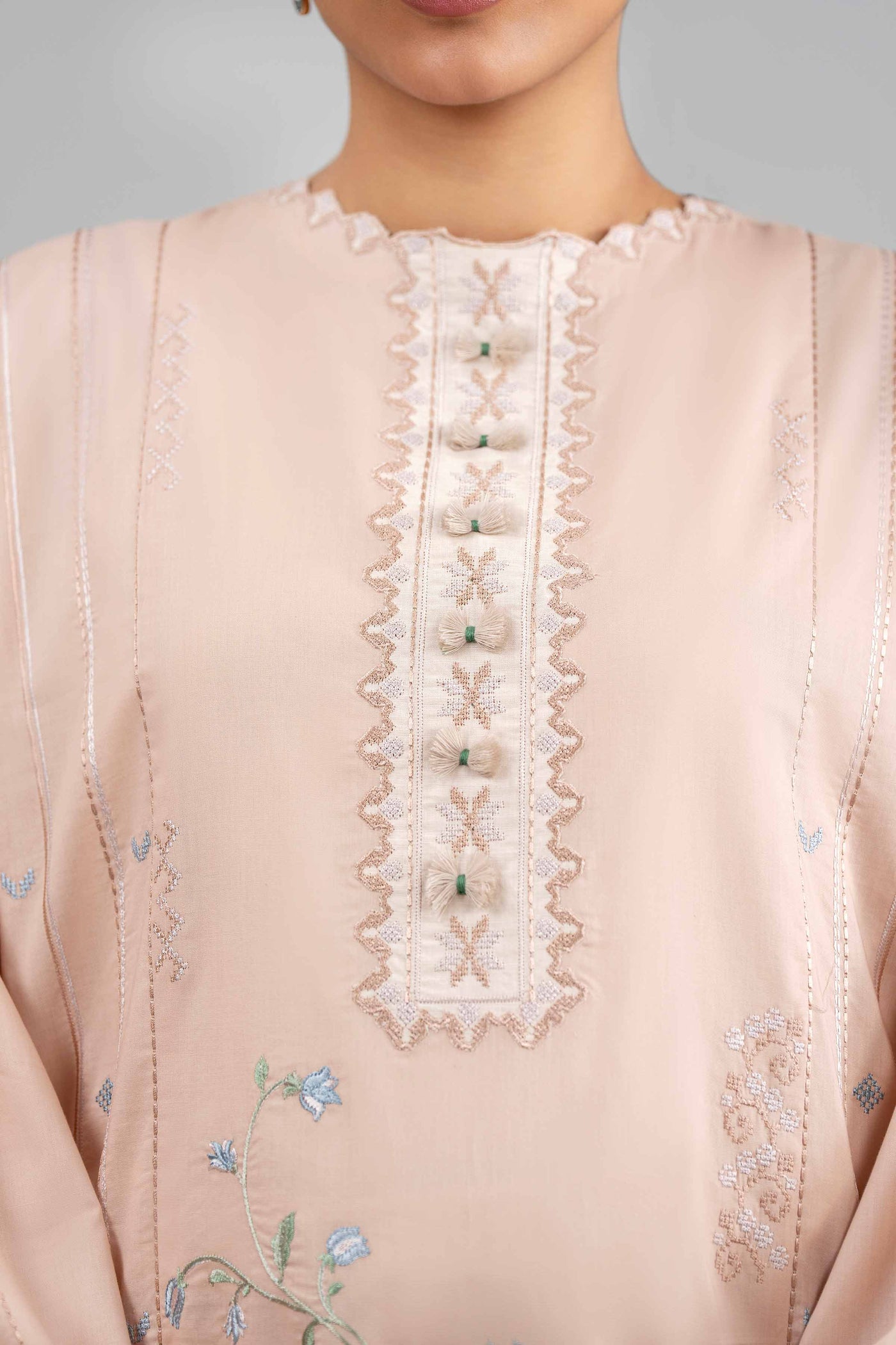 3 Piece Embroidered Dobby Lawn Suit