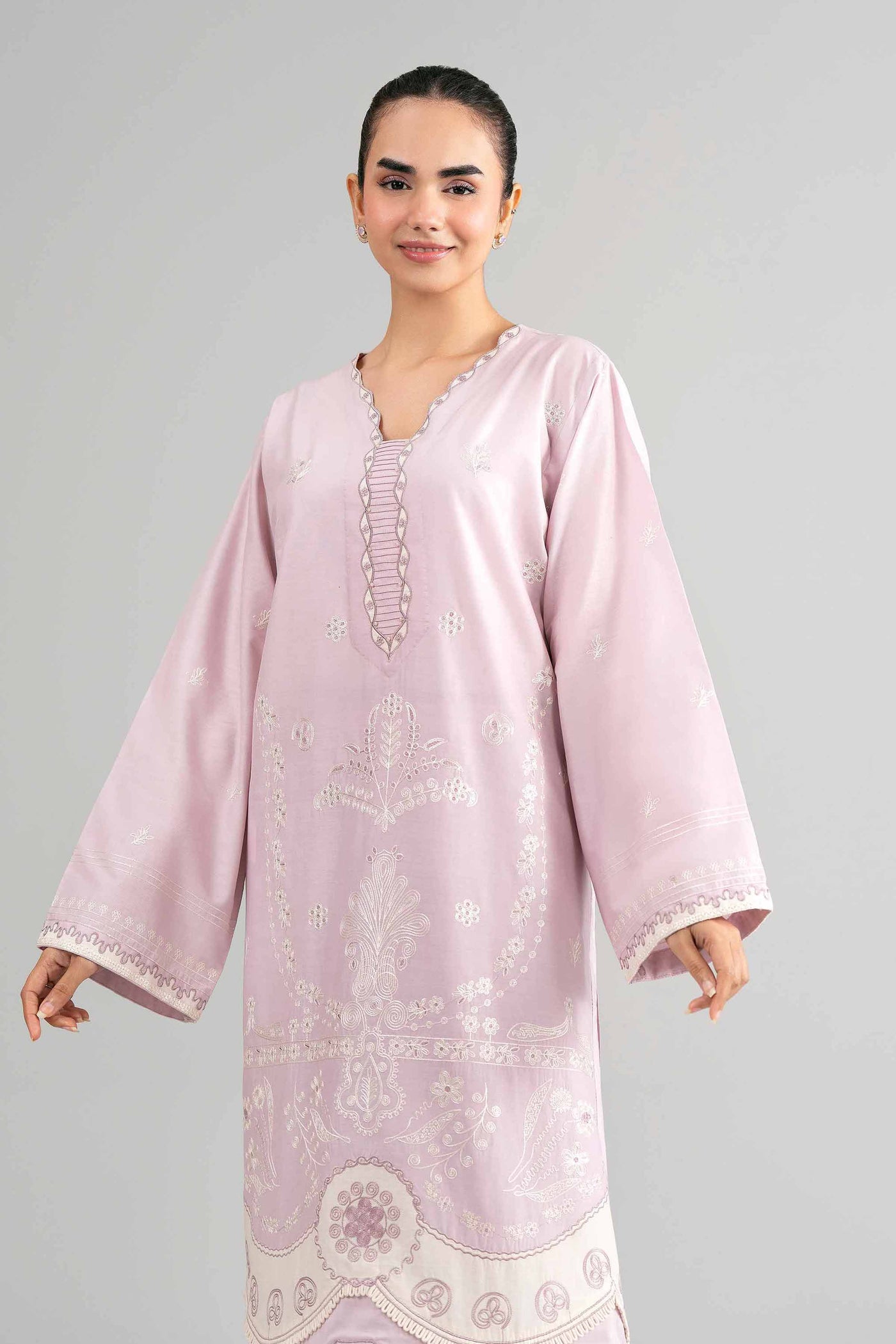 3 Piece Embellished Crepe Suit