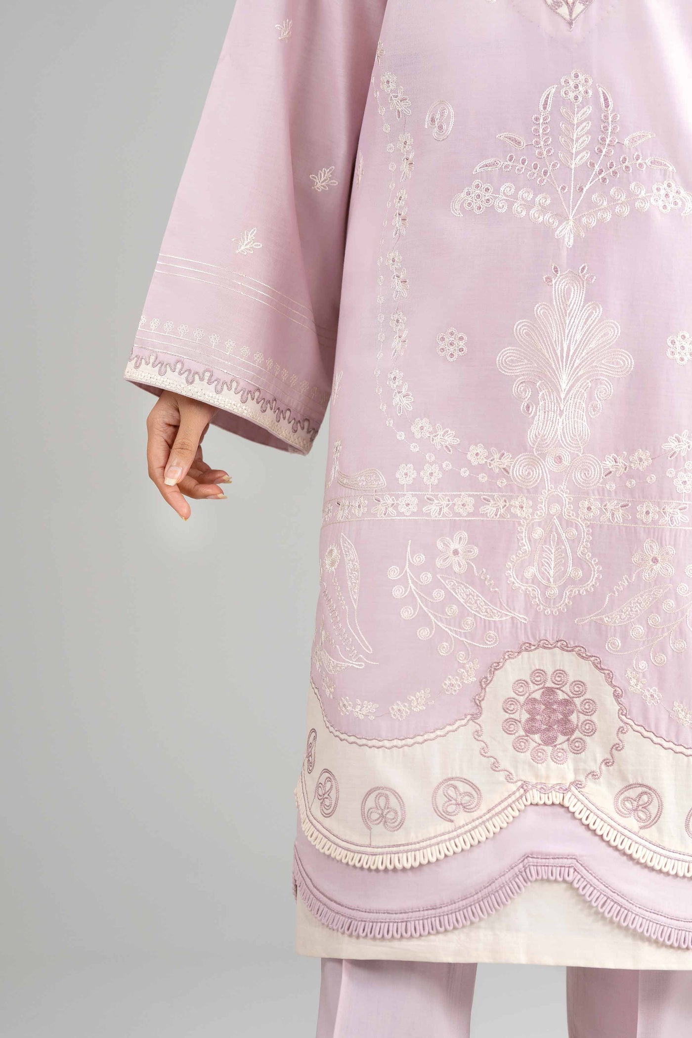 3 Piece Embellished Crepe Suit