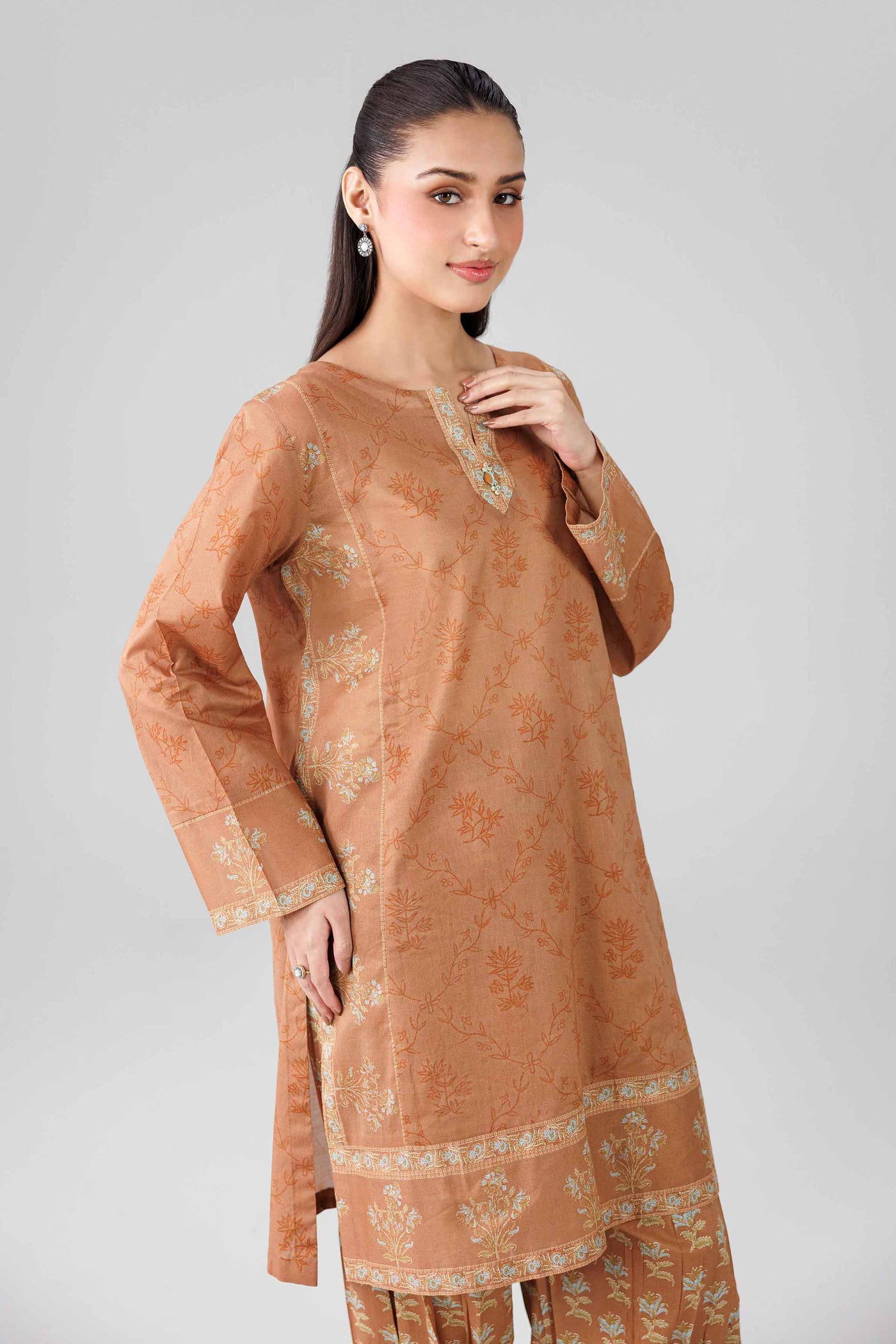3 Piece Embroidered Organza Suit