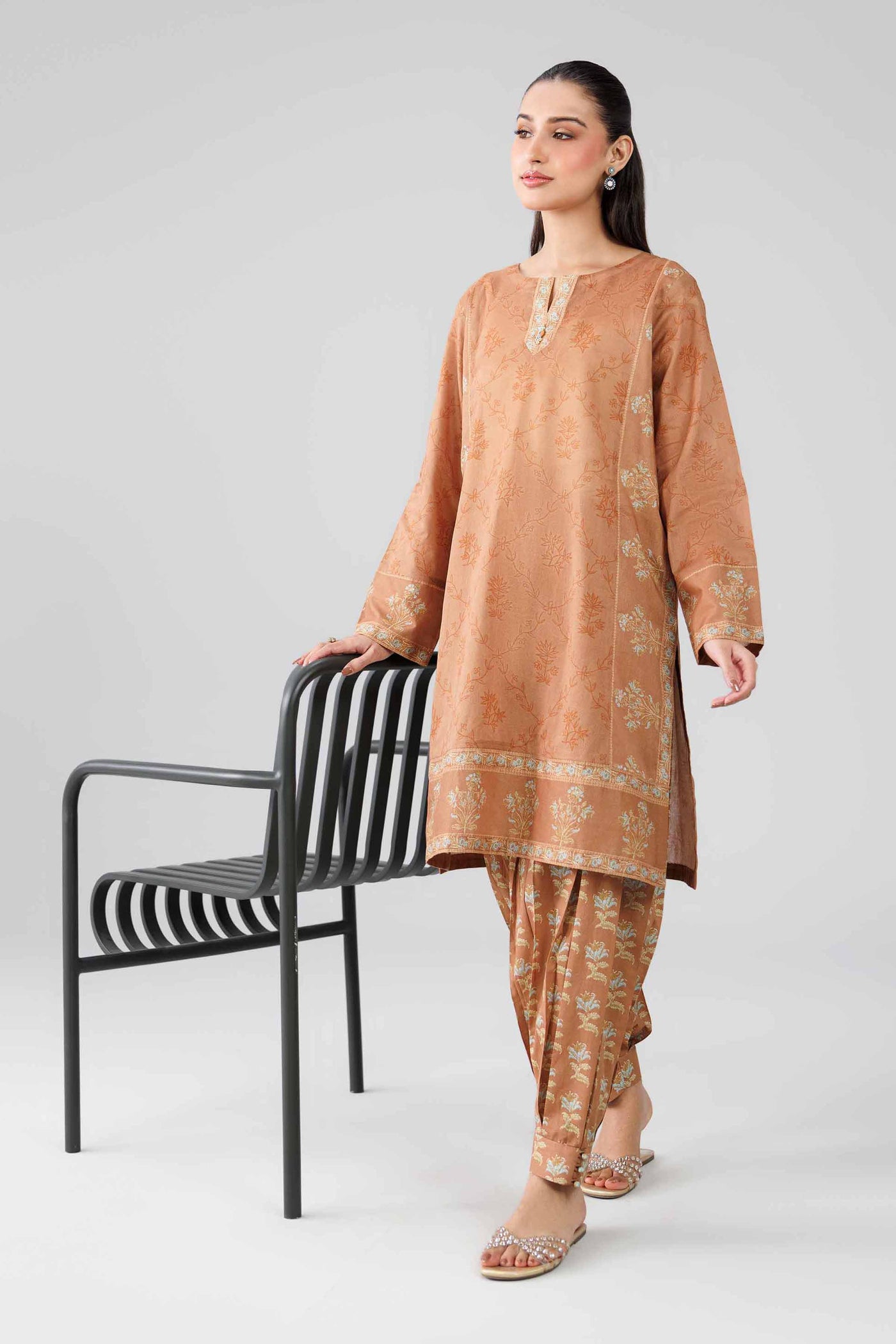 3 Piece Embroidered Organza Suit