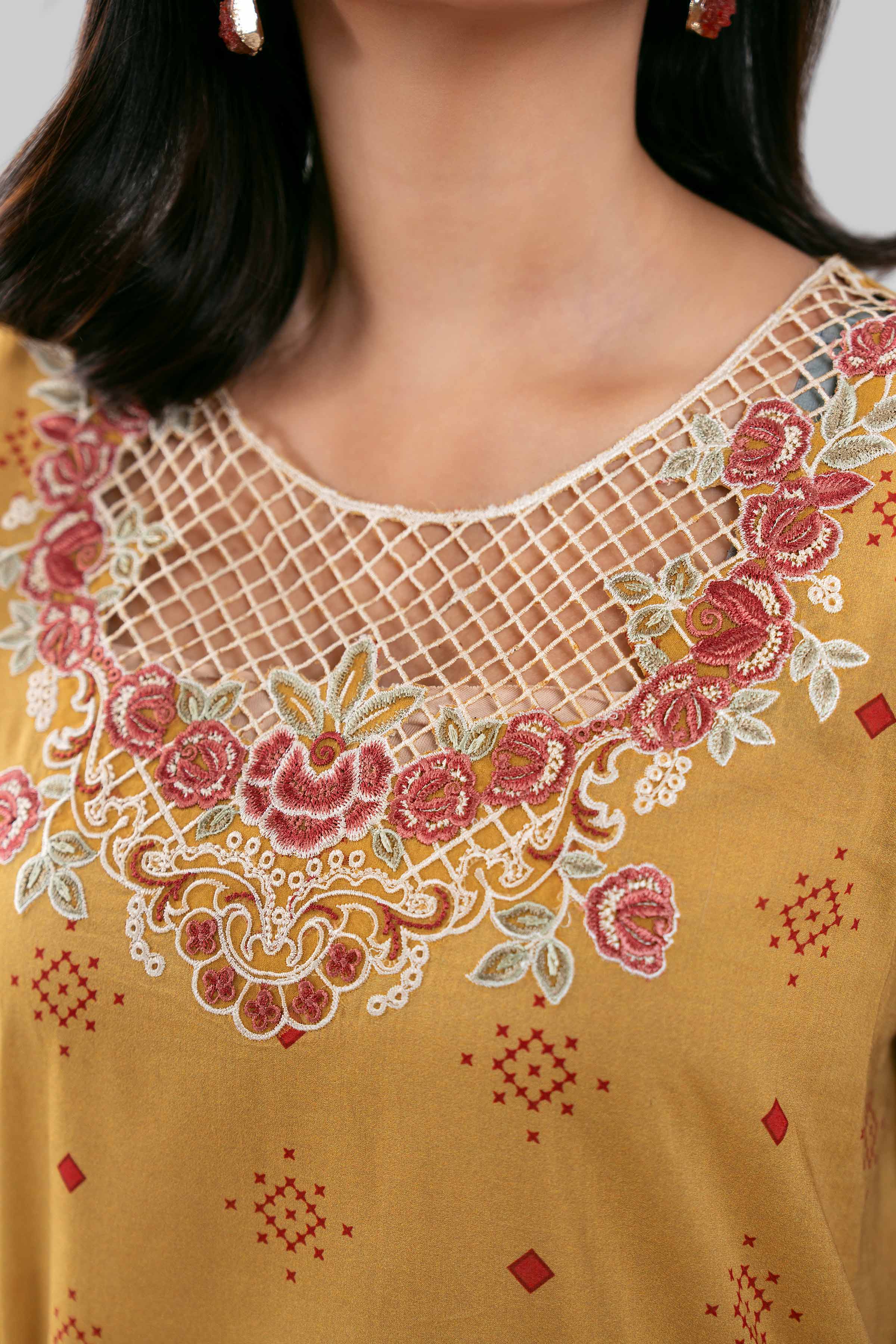 3 Piece - Digital Printed Embroidered Suit - 42601455