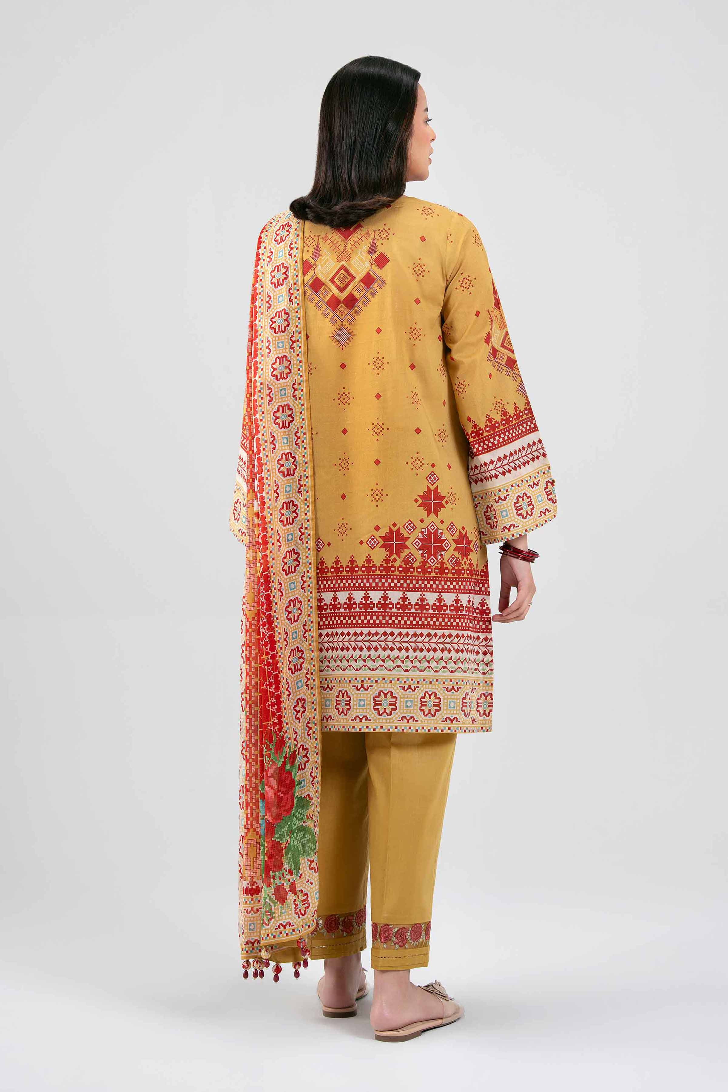 3 Piece - Digital Printed Embroidered Suit - 42601455