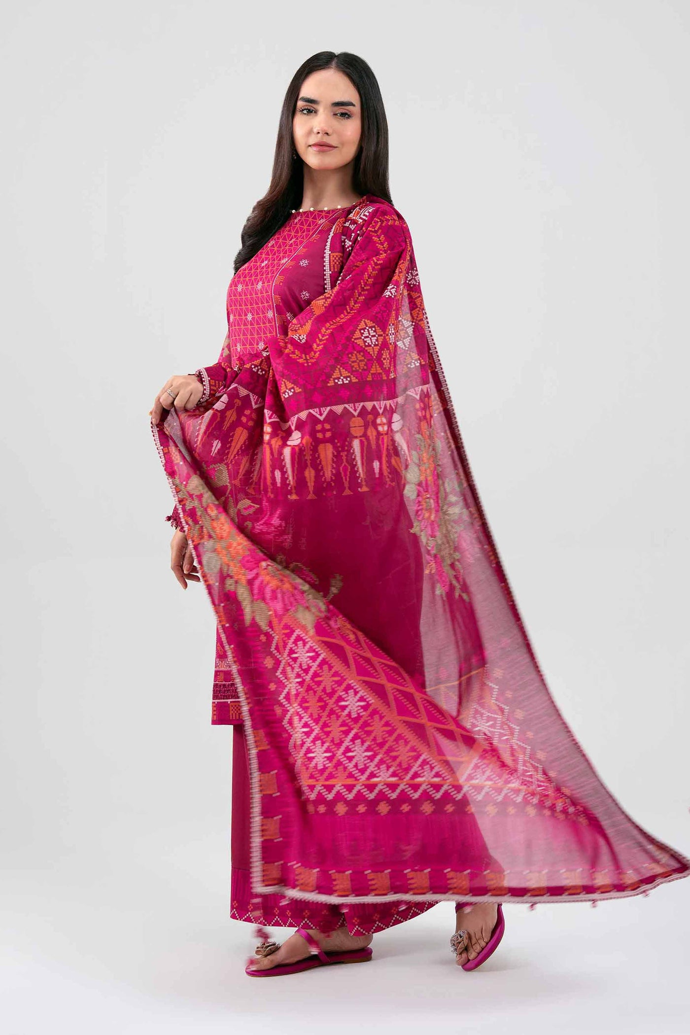 3 Piece Embroidered Organza Suit