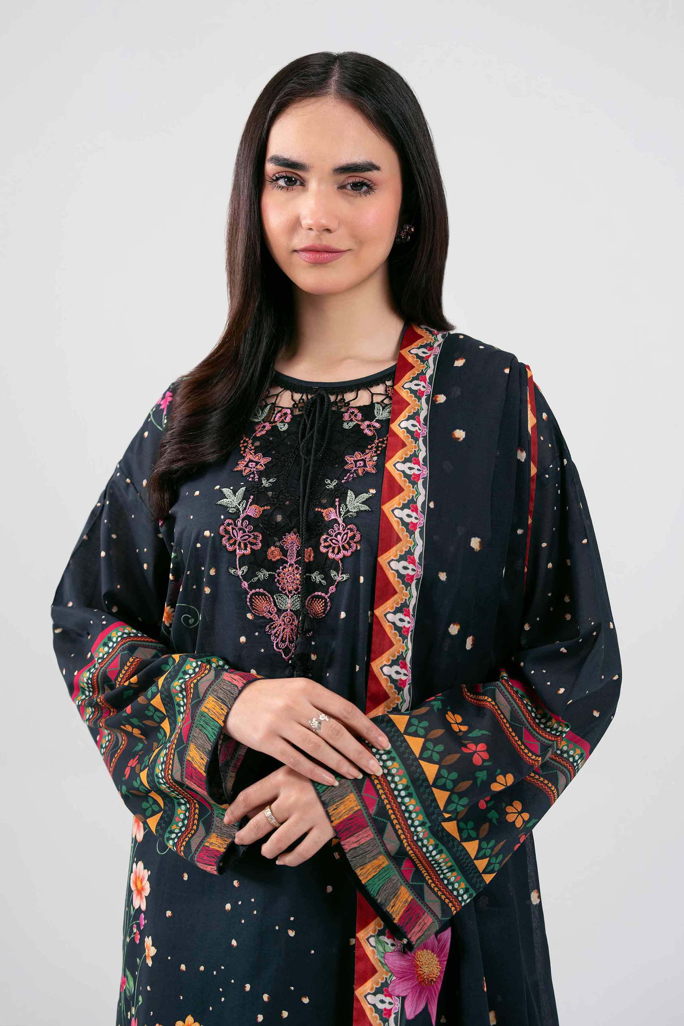 3 Piece - Digital Printed Embroidered Suit - 42601458