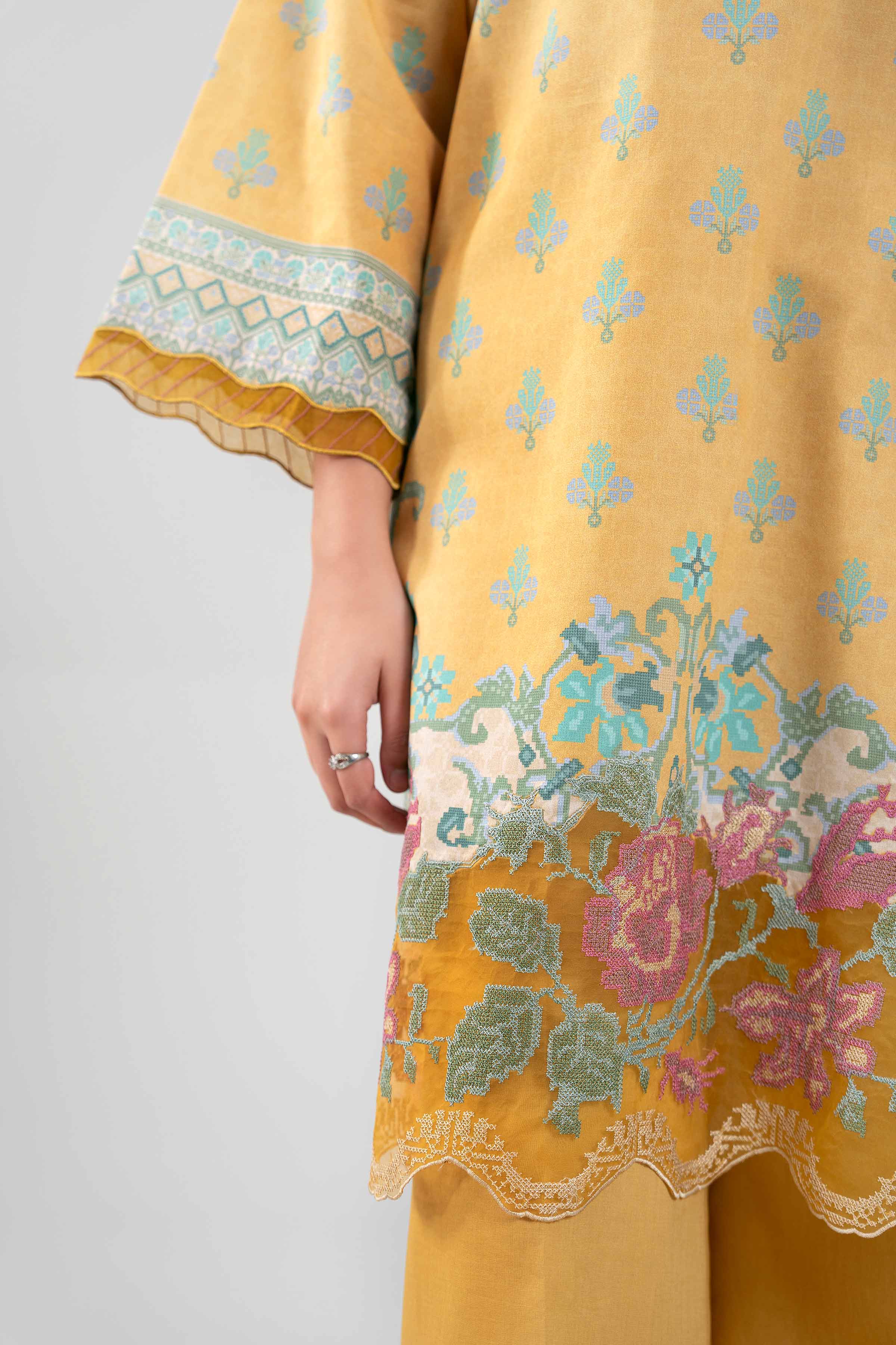 3 Piece - Digital Printed Embroidered Suit - 42601459