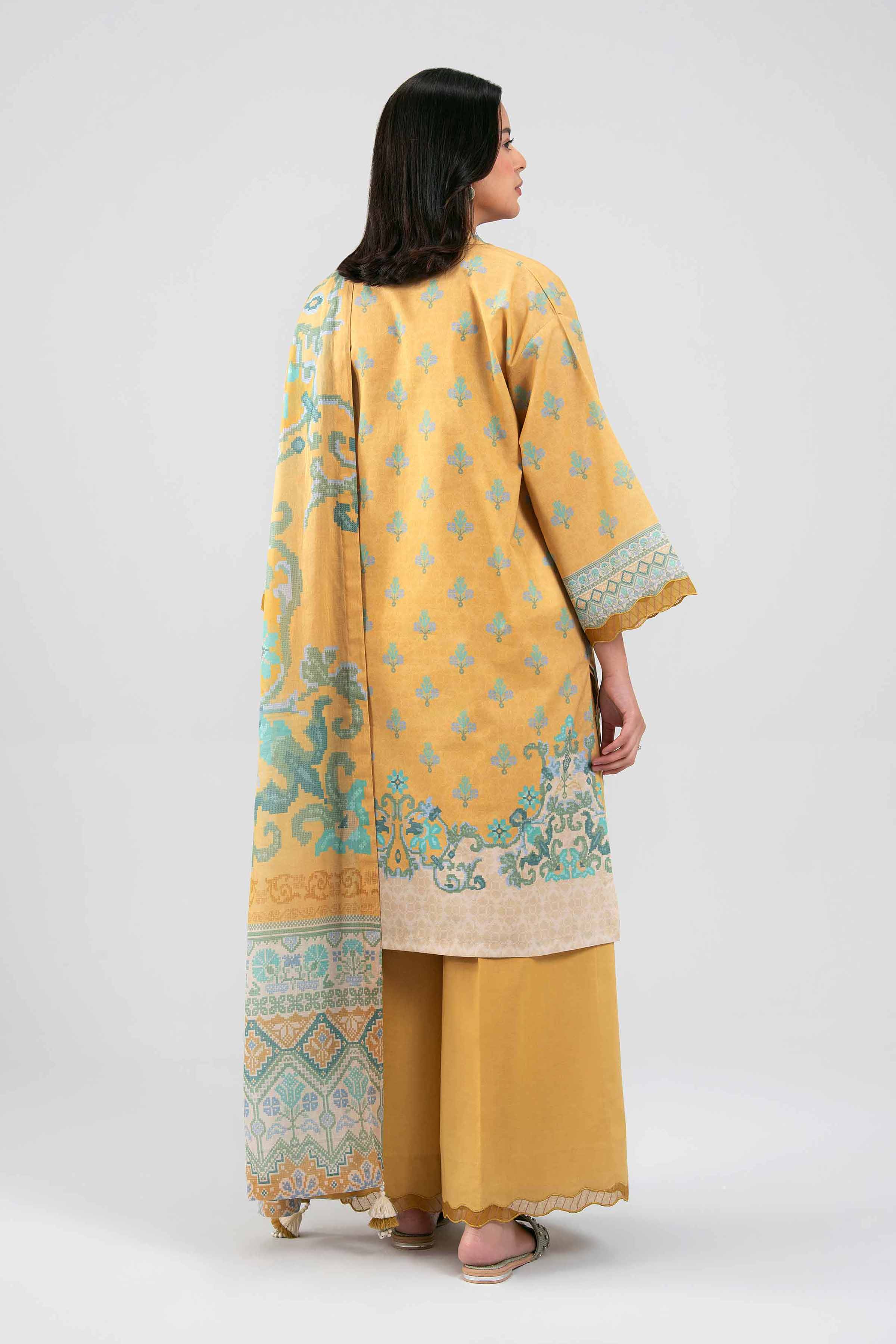 3 Piece - Digital Printed Embroidered Suit - 42601459