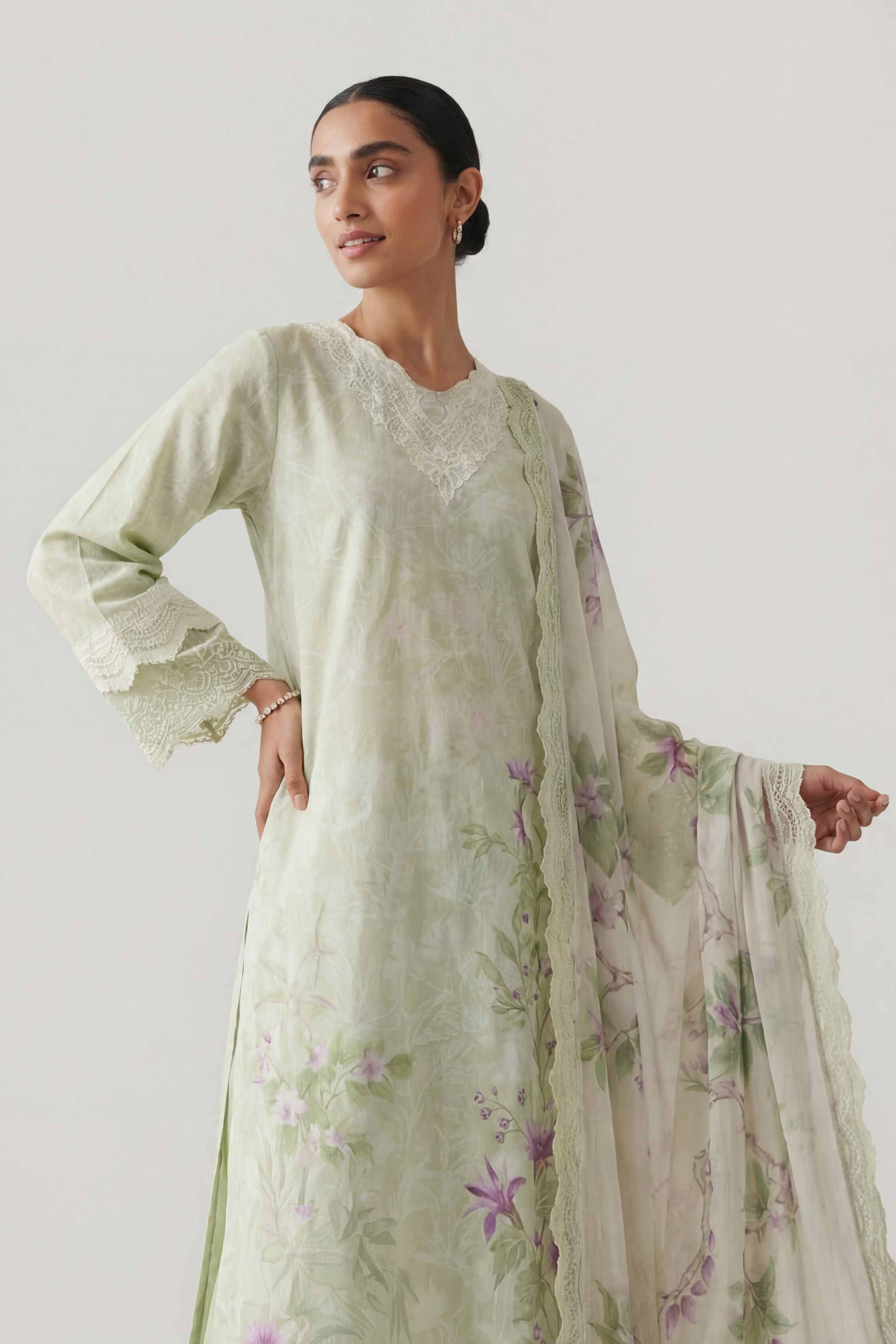 3 Piece - Digital Printed Embroidered Suit - 42601460
