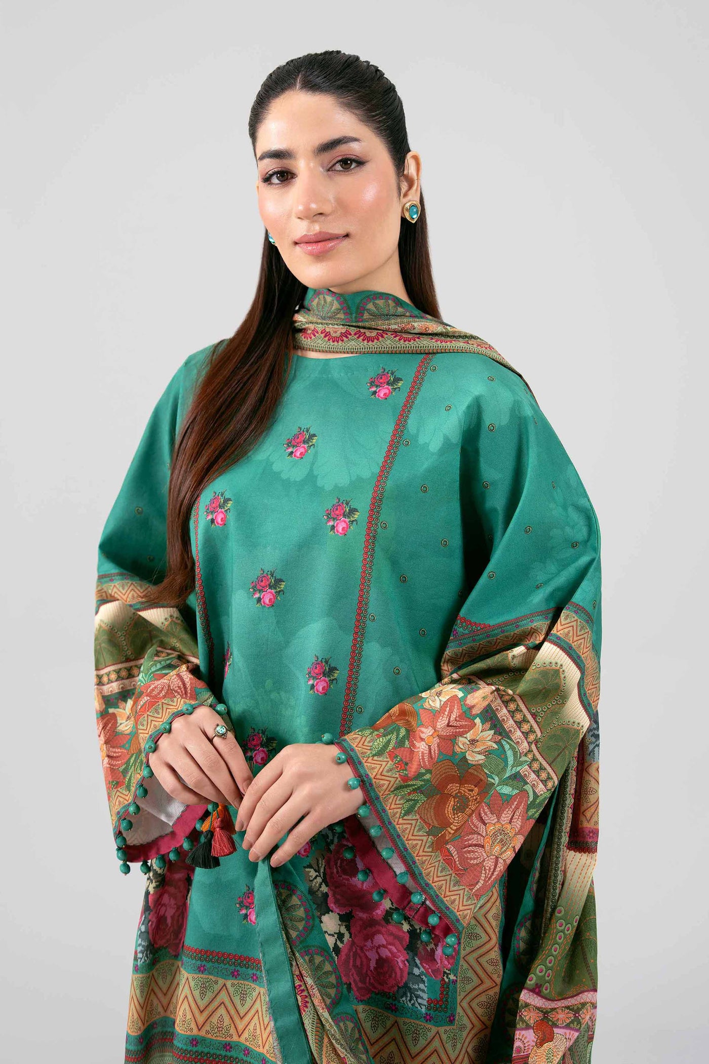 3 Piece Unstitched Embroidered Lawn Suit