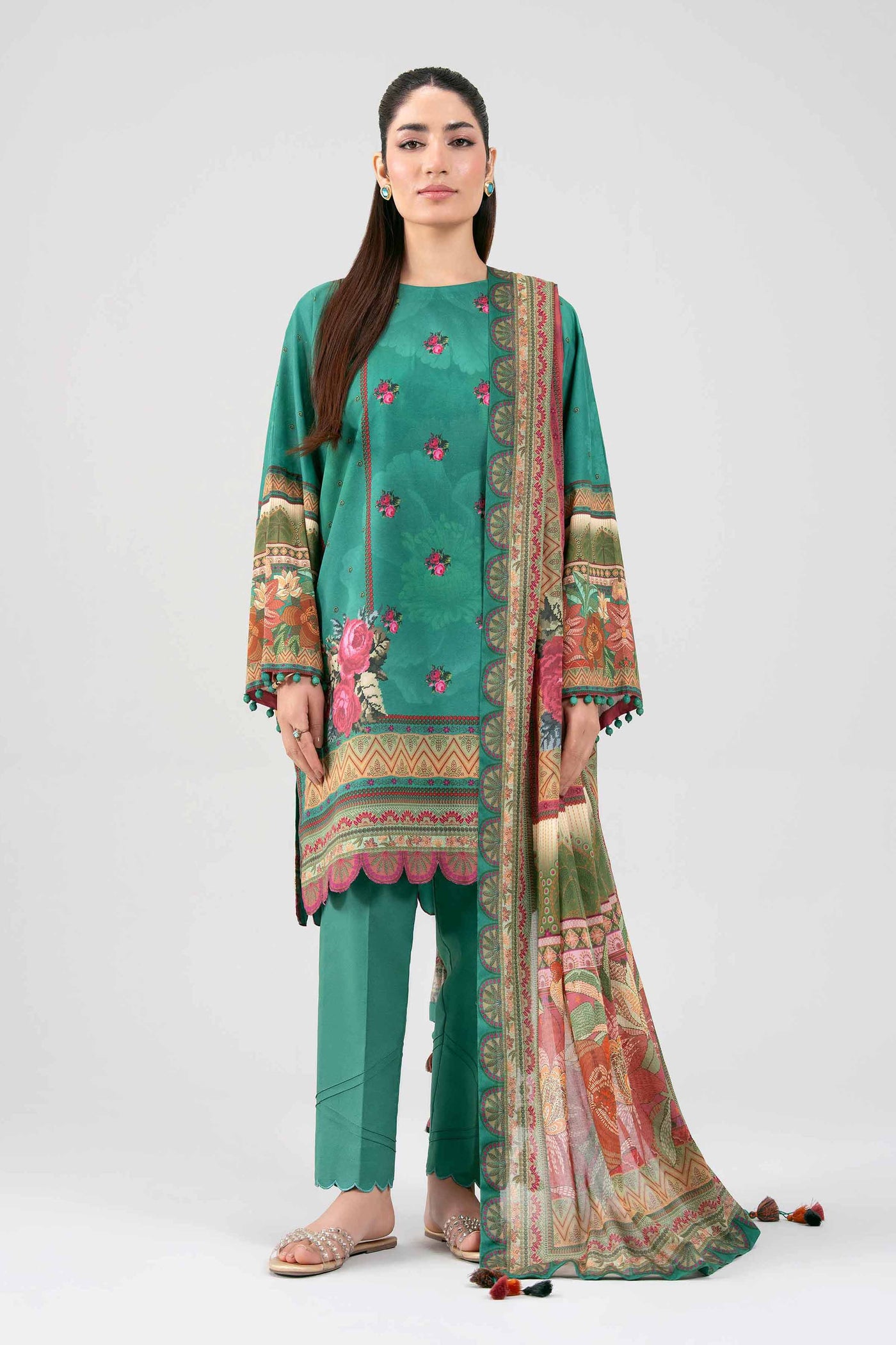 3 Piece Unstitched Embroidered Lawn Suit