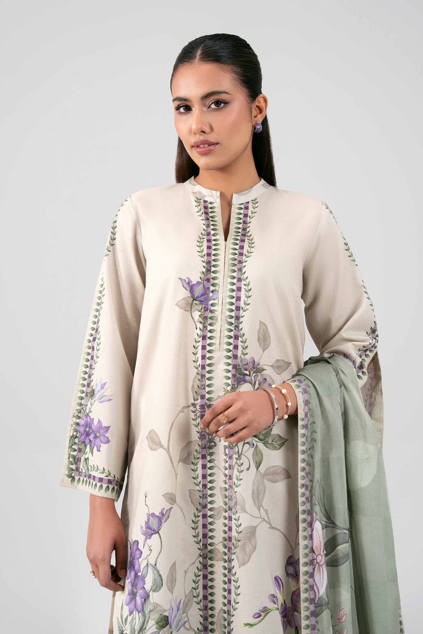 3 Piece Unstitched Embroidered Lawn Suit