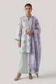 3 Piece Embroidered Raw Silk Suit