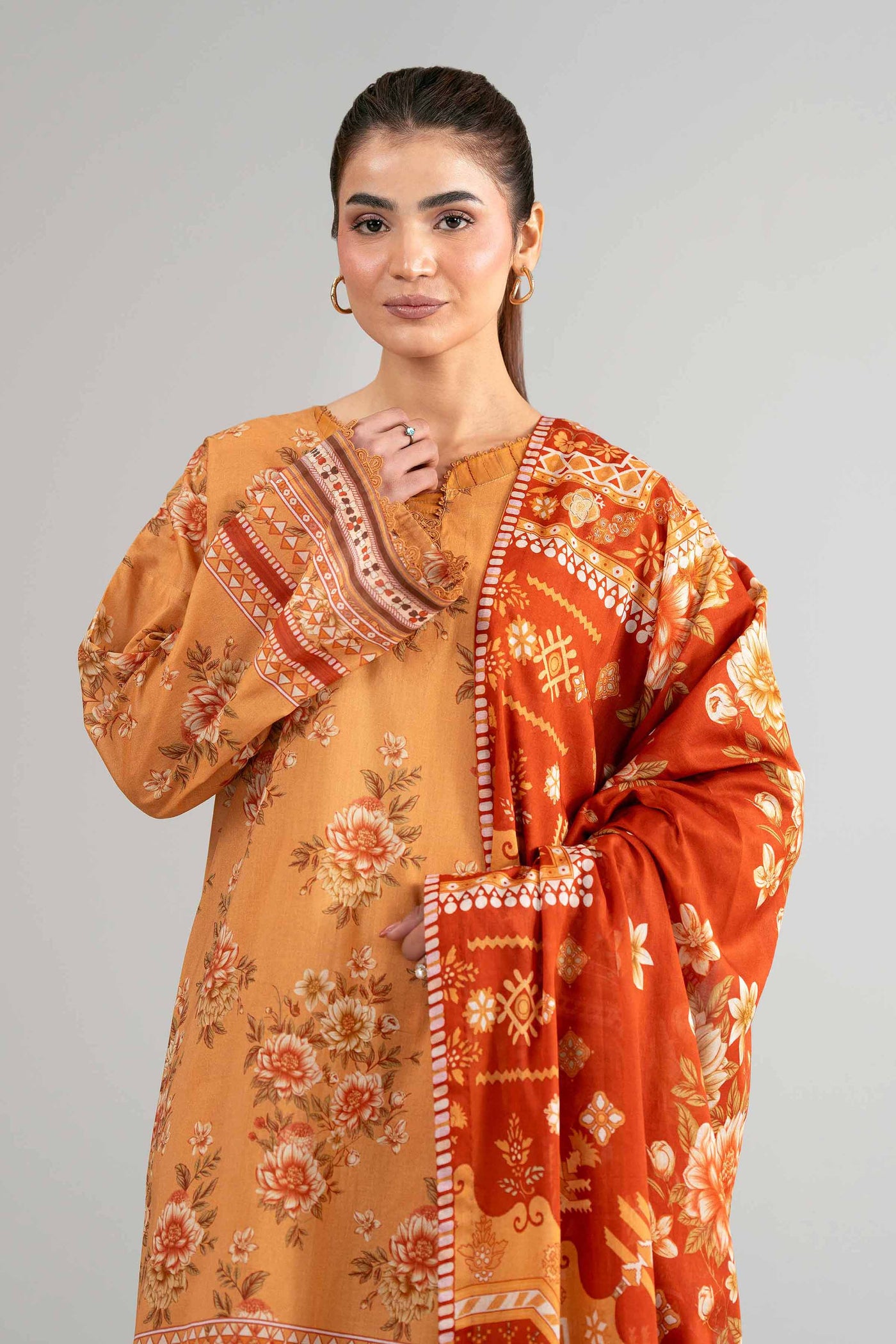 3 Piece Unstitched Embroidered Lawn Suit