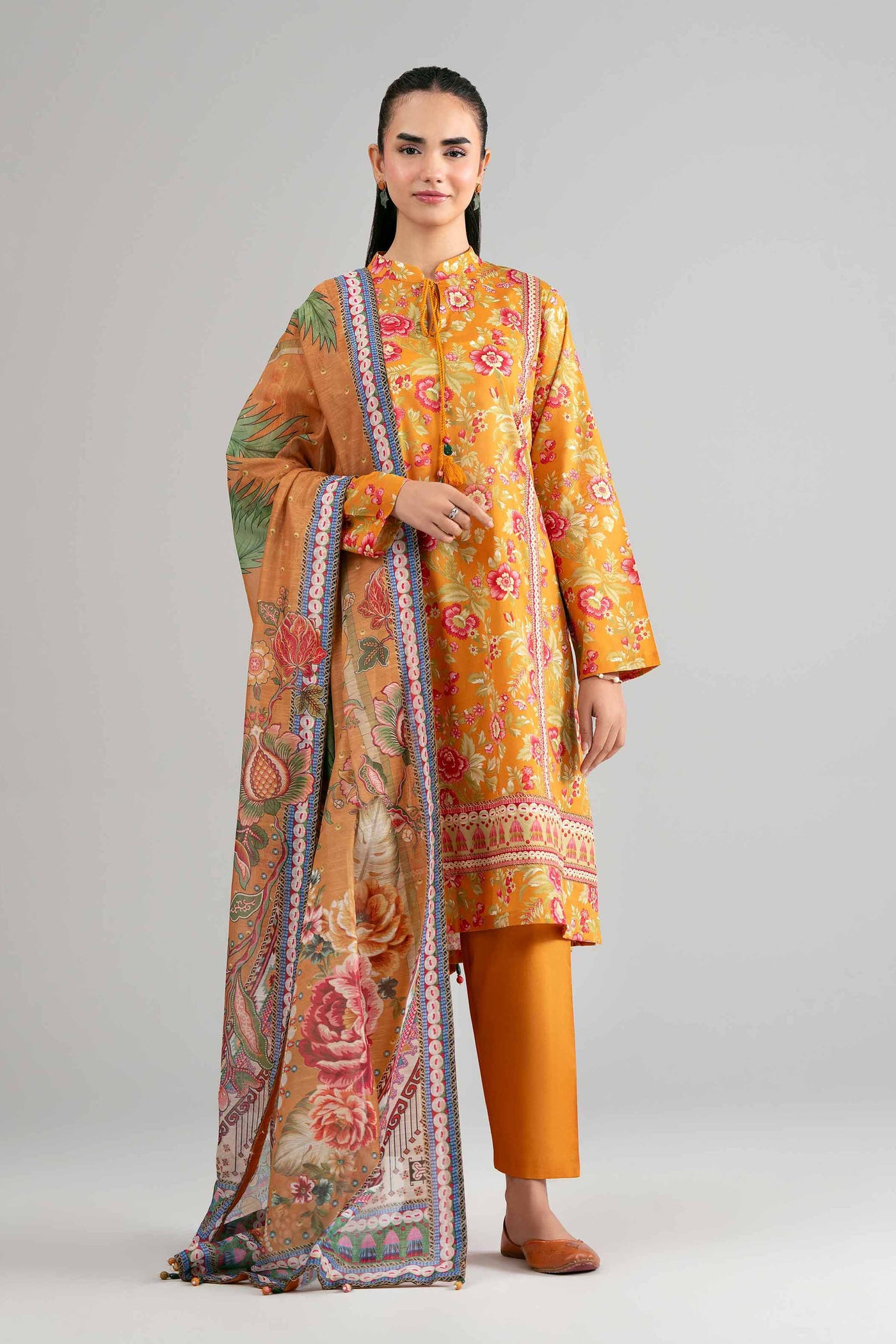 3 Piece Embroidered Organza Suit