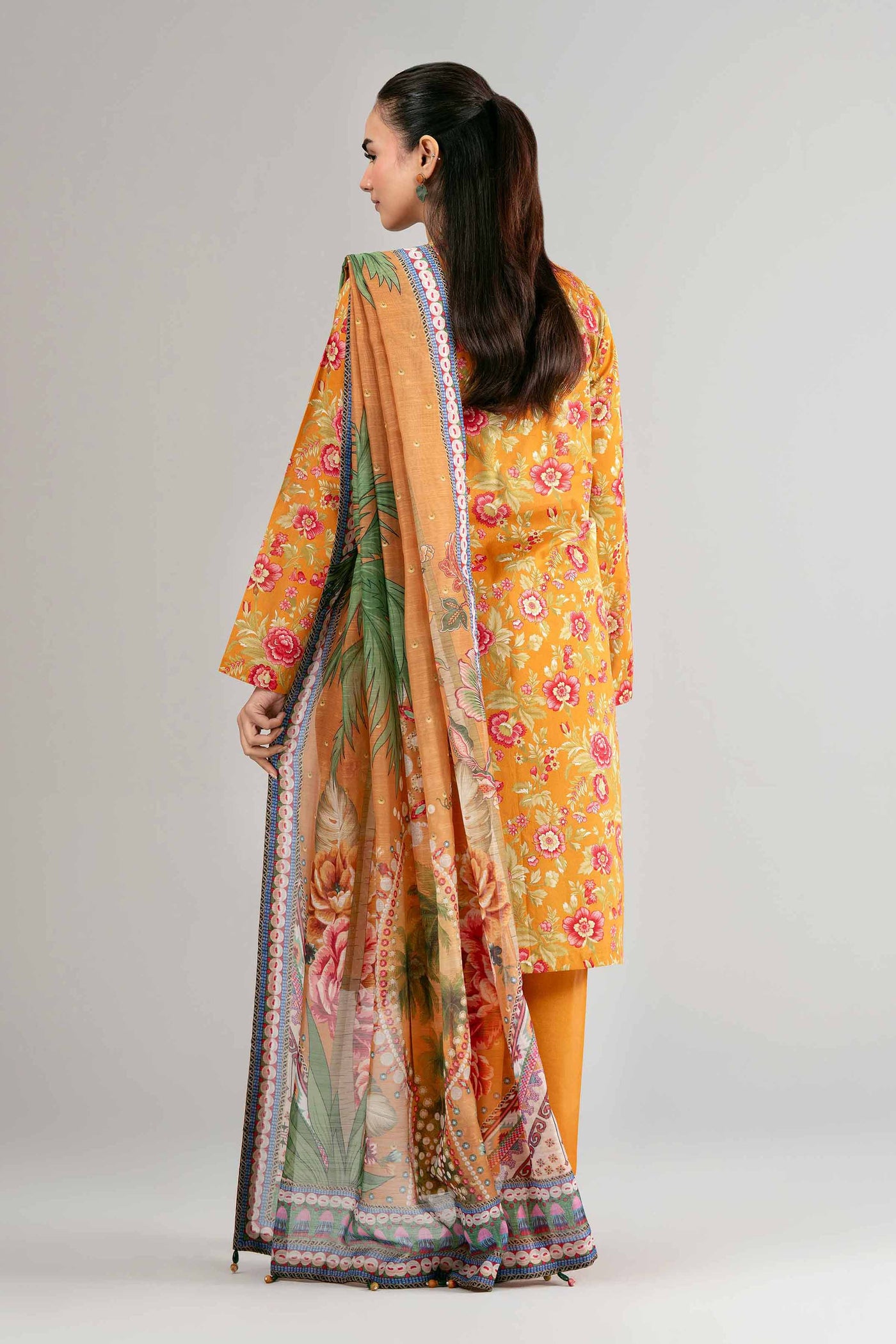 3 Piece Embroidered Organza Suit