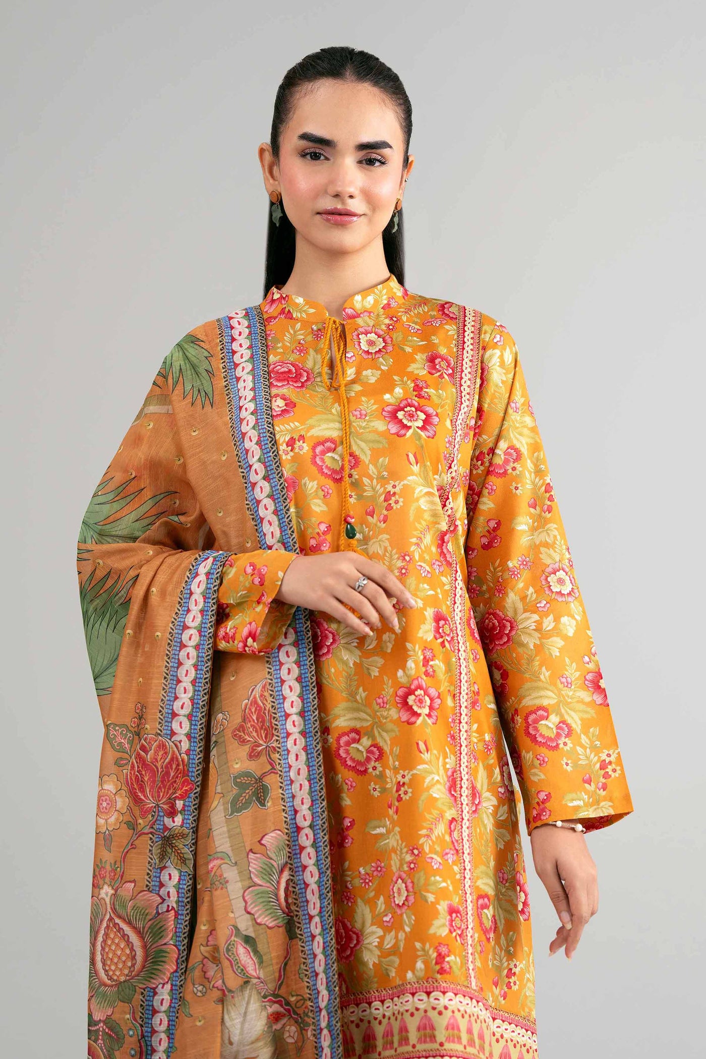 3 Piece Embroidered Organza Suit