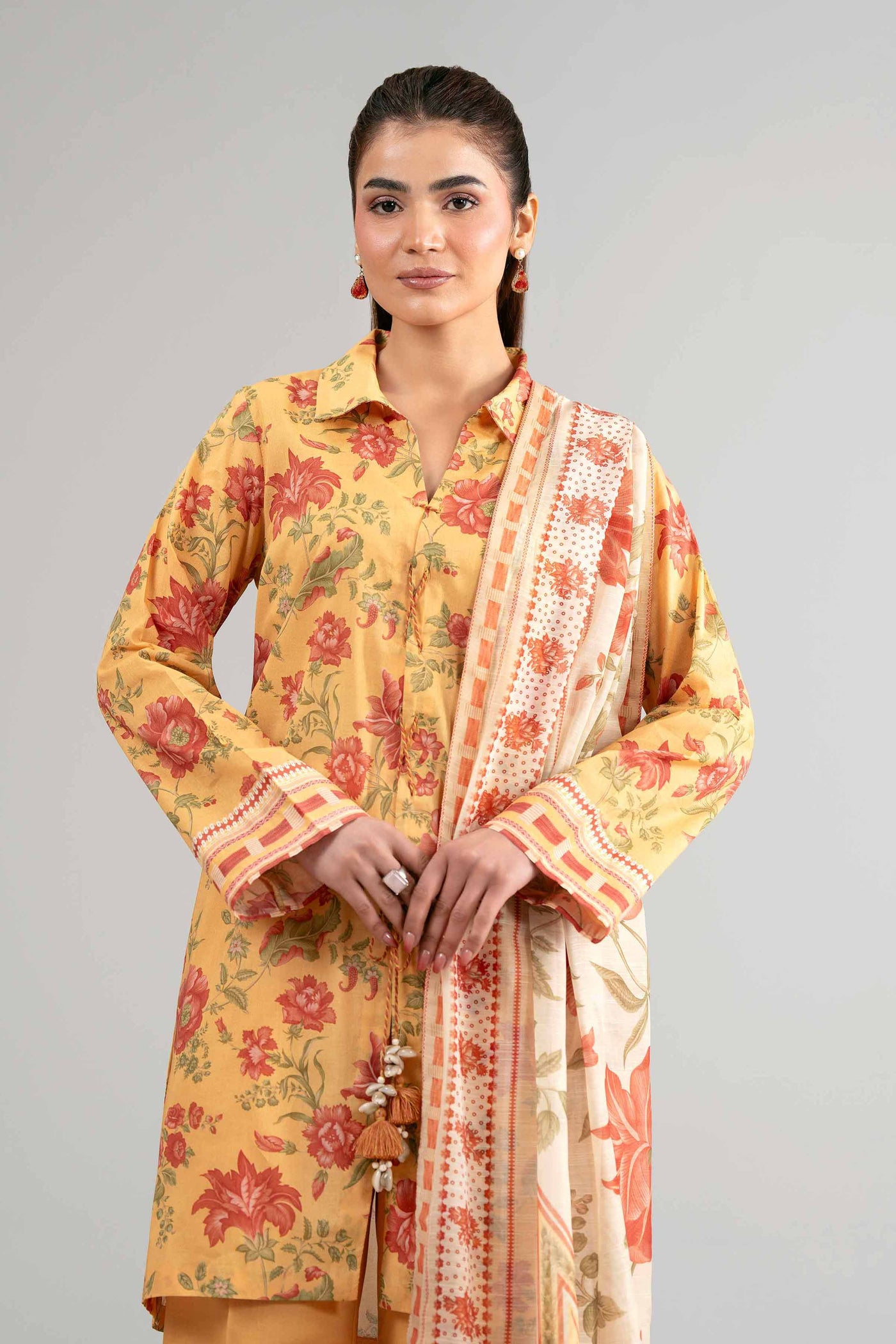 3 Piece Unstitched Embroidered Jacquard Lawn Suit