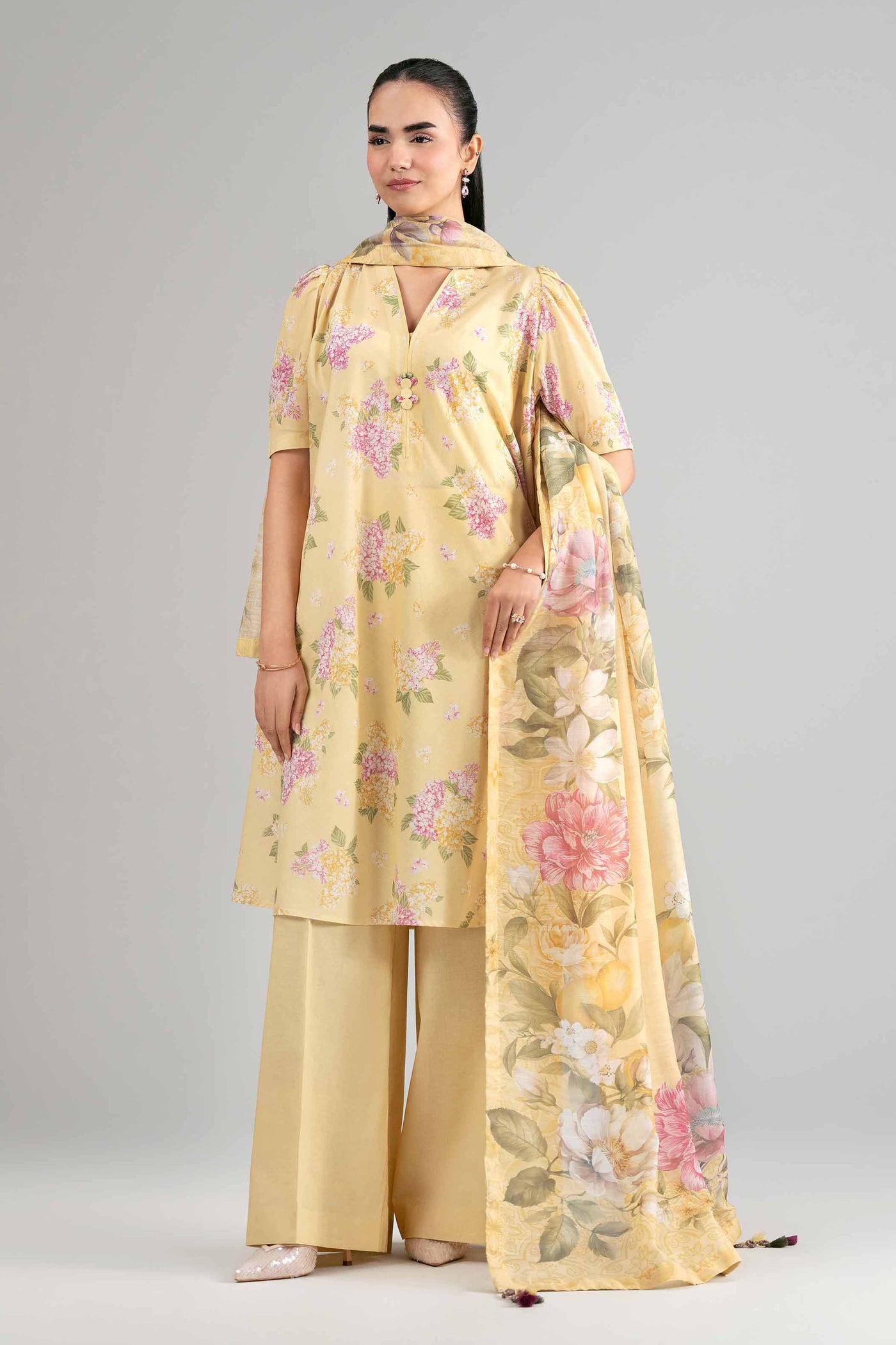 3 Piece Embroidered Dobby Lawn Suit