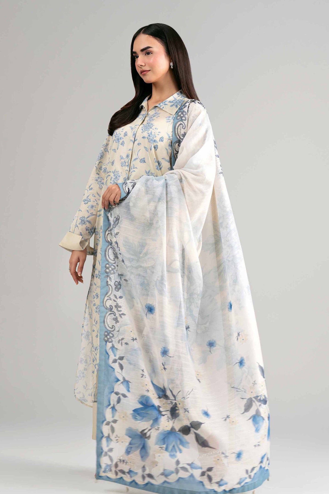 Embroidered Chiffon Fabric (3Pcs)