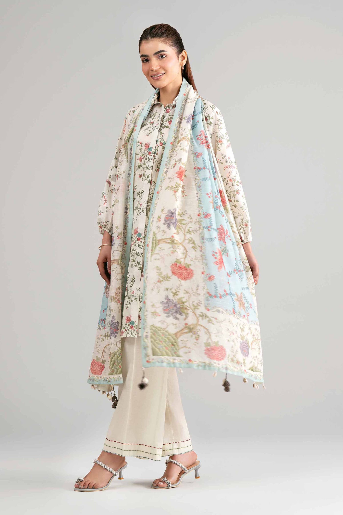 3 Piece Unstitched Embroidered Lawn Suit