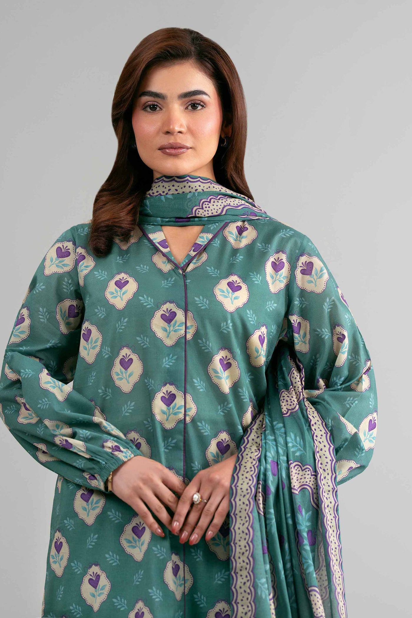 3 Piece Embroidered Linen Suit