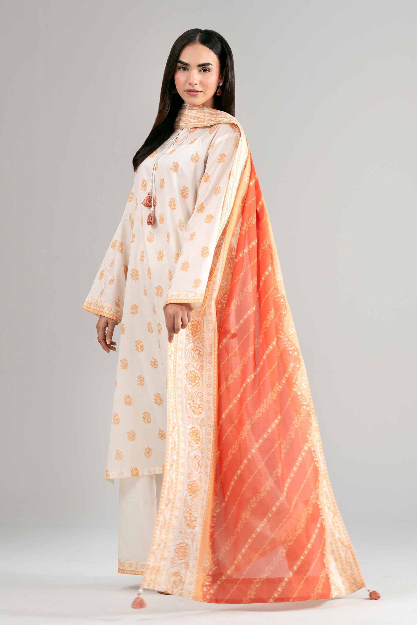3 Piece Embroidered Dobby Lawn Suit